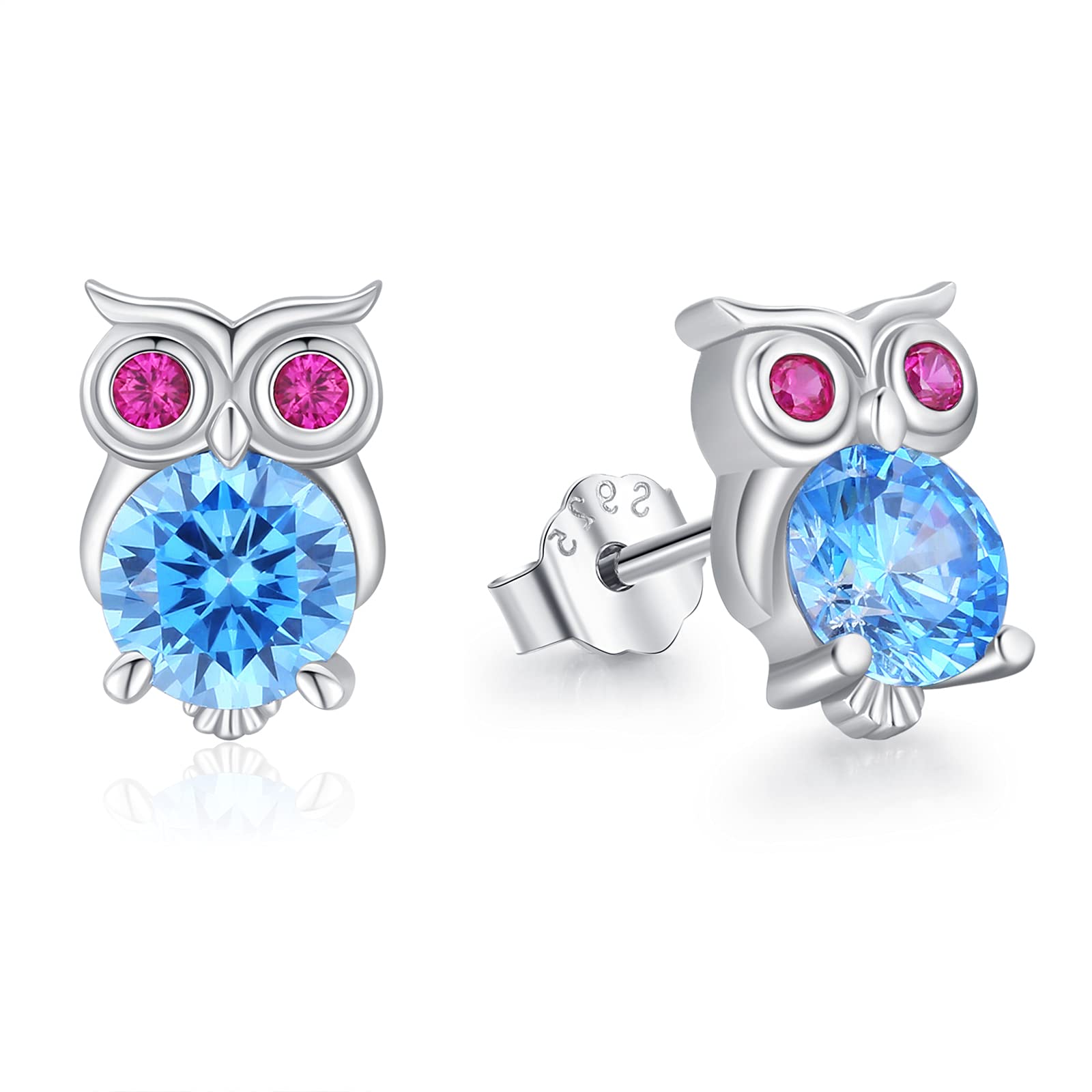 VOVEAT Sterling Silver Owl Stud Earrings for Women - Cute Animal Jewelry Gift for Owl Lovers, Birthday Present for Girls | Perfect for Casual Wear, Office Accessories & Gift Giving