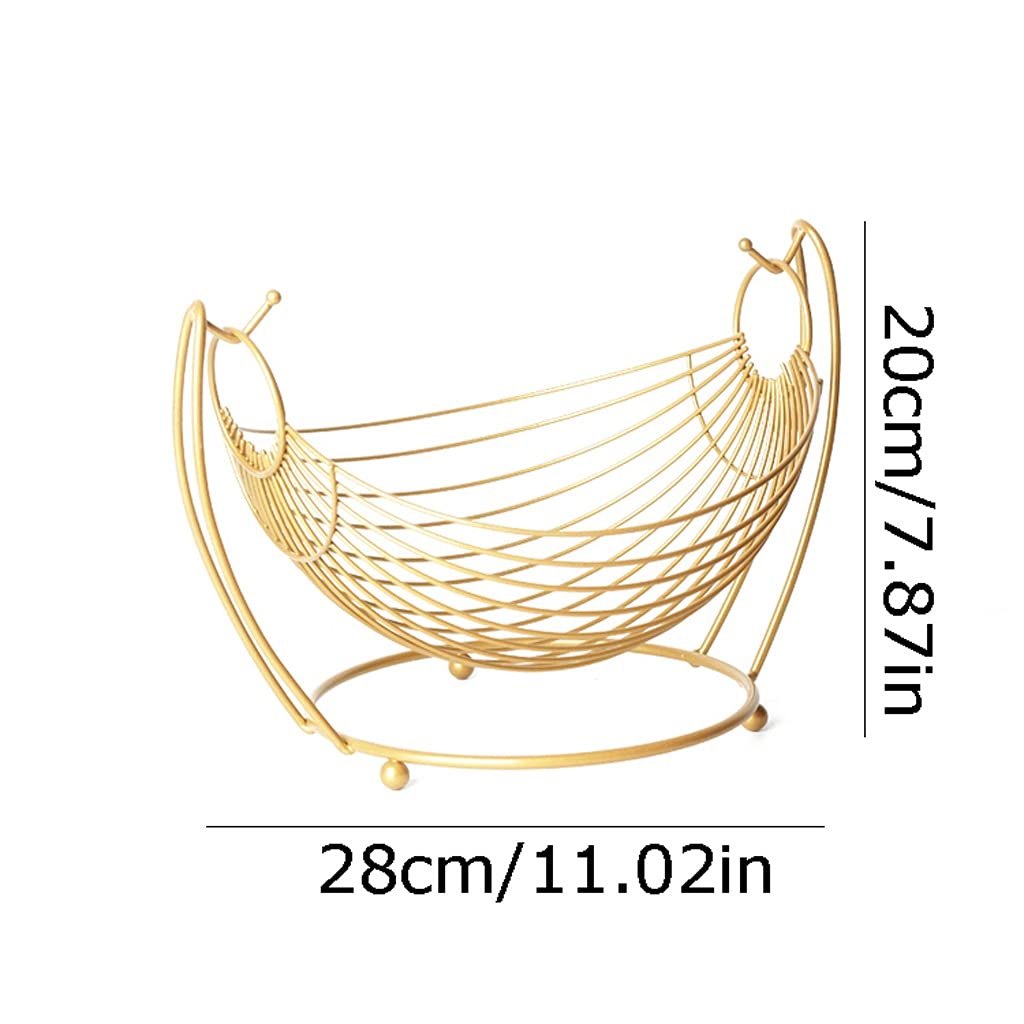 Nordic Style Wrought Iron Fruit Bowl Basket - Modern Home Decor for Living Room, Coffee Table, Snack & Fruit Display - Creative Shaking Design for Stylish Home Decorations
