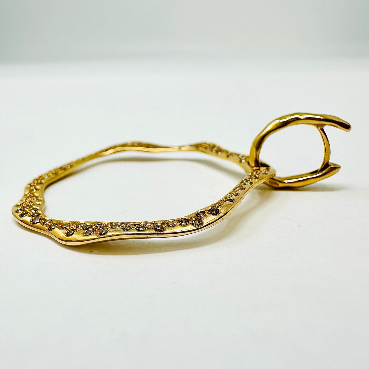 18K Rose Gold Wavy Hoop Earrings with Diamonds | Luxury Dainty Jewelry for Women | Perfect for Weddings, Parties & Everyday Elegance