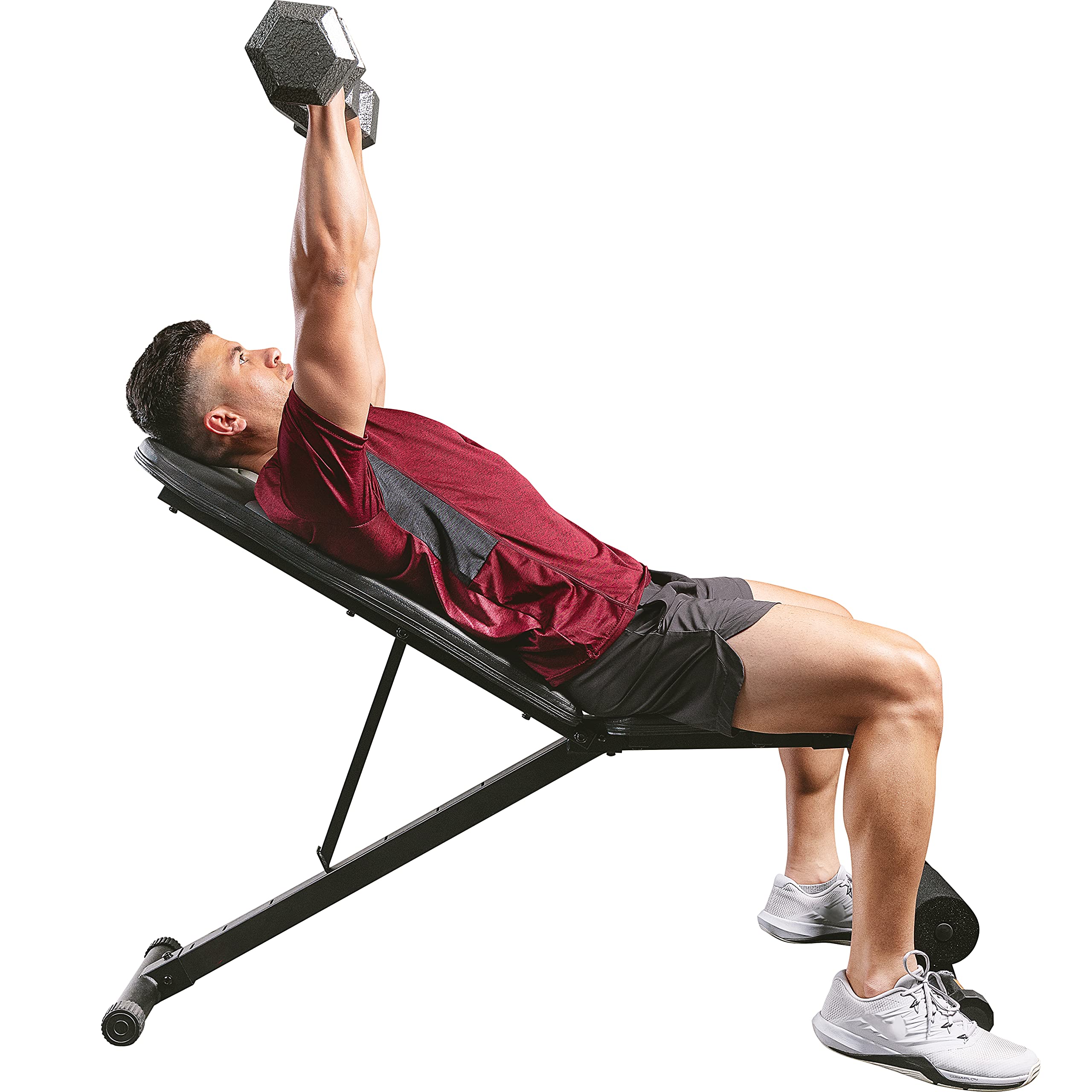 Sunny Health & Fitness Adjustable Incline Bench Press with Leg Developer & Preacher Curl Attachment - Home Gym Strength Training Equipment for Full Body Workout | Perfect for Small Spaces & Home Fitness Enthusiasts
