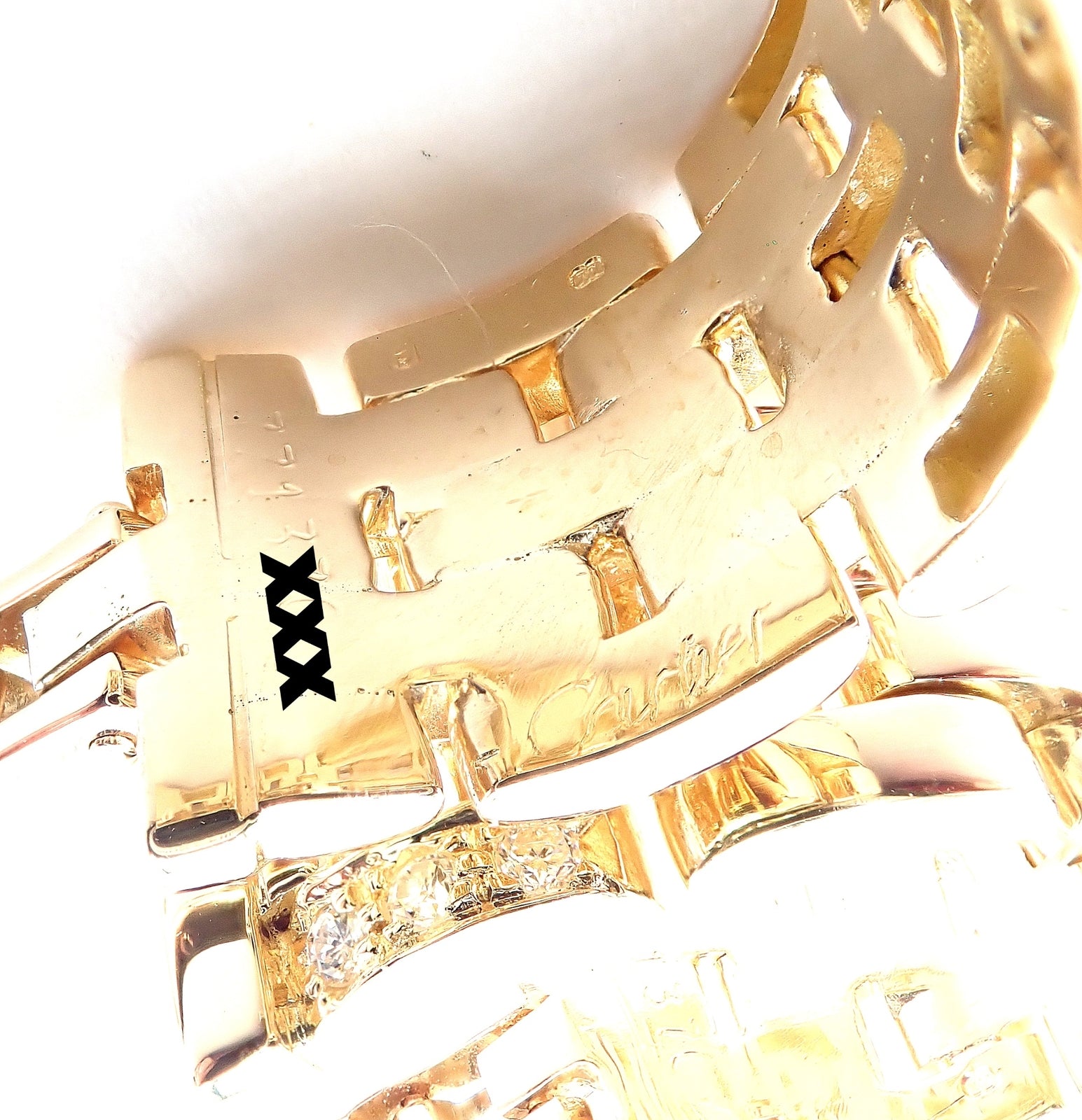 Authentic Cartier Maillon Panthere 18K Gold Diamond Five Row Link Earrings - Luxury Jewelry for Women, Perfect for Parties, Weddings & Special Occasions