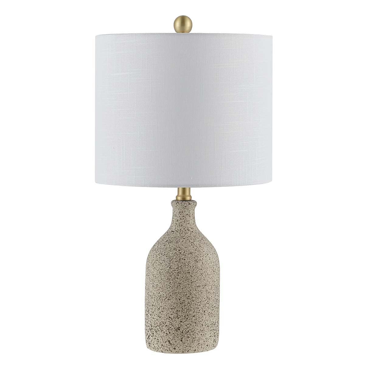 SAFAVIEH Gunnar Farmhouse Grey Speckled Ceramic Table Lamp - 23 Inch LED Desk Lamp for Bedroom, Living Room, Home Office & Nightstand - Rustic Home Decor Lighting with Included LED Bulb - Perfect for Reading, Working & Cozy Ambience