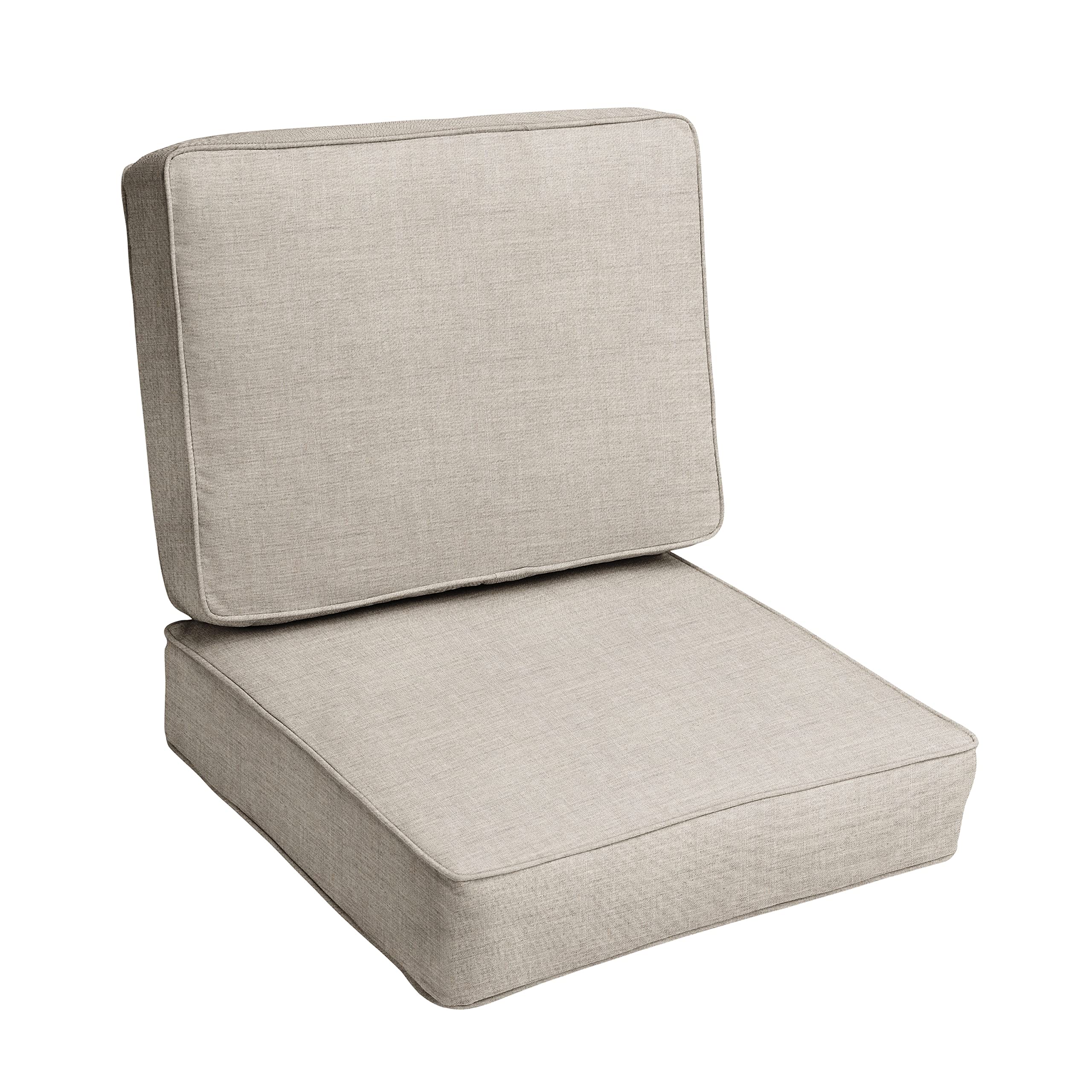 Sorra Home 4 Inch Indoor Outdoor Corded Cushion Set - Cast Silver - Perfect for Patio Furniture, Deck Chairs & Outdoor Sofas
