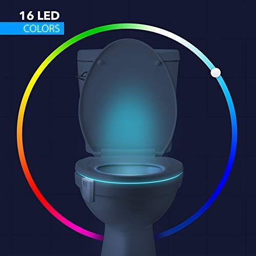 Chunace Rechargeable Motion Sensor LED Toilet Night Light - Auto On/Off Bathroom Nightlight for Kids & Adults, Waterproof Toilet Bowl Light for Safe Night Use, Perfect Gift & Home Decor Accessory (Ideal for Bedrooms, Hallways & Baby Nurseries)