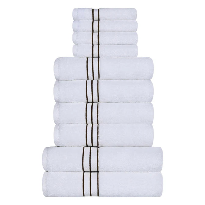 Premium 10-Piece Turkish Cotton Towel Set - Ultra Plush, Highly Absorbent Bath Towels for Spa, Gym & Luxury Home Use