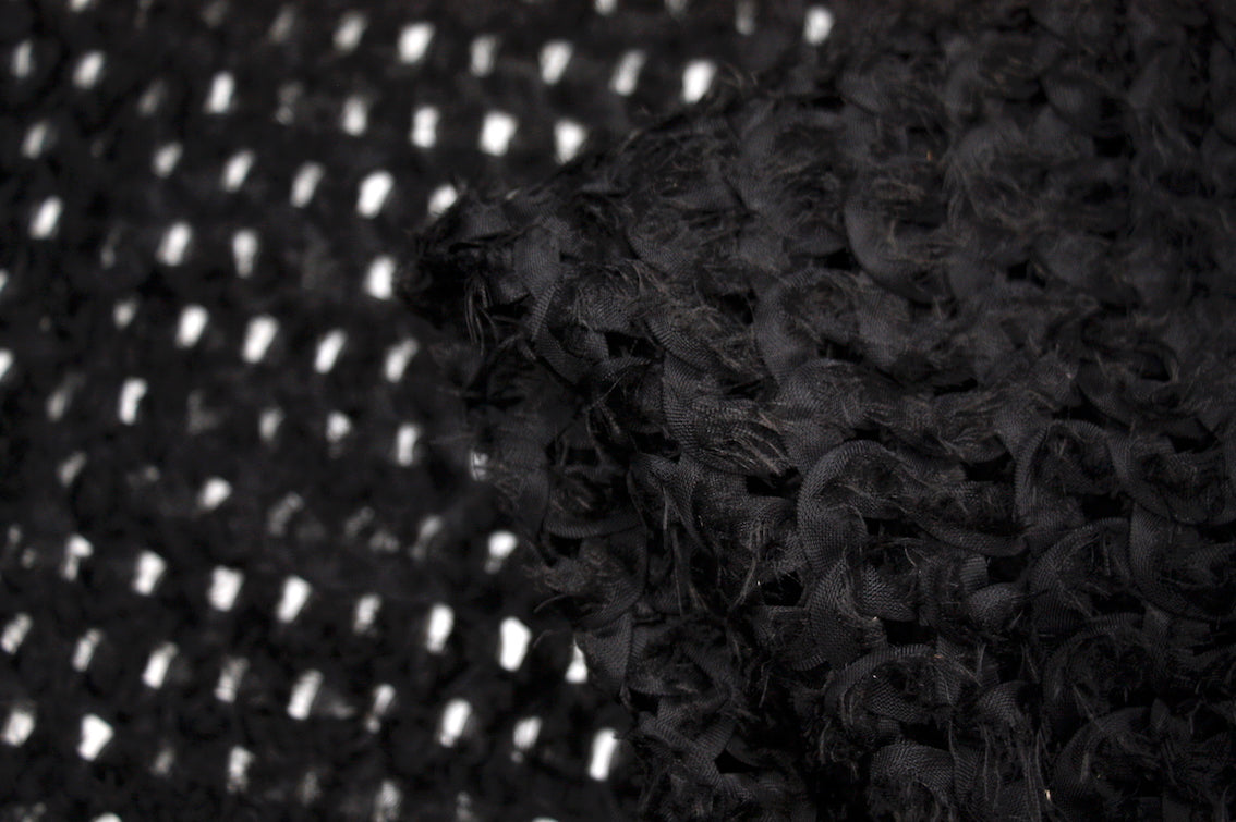 Black Weave - Premium Black Woven Fabric for Fashion & Home Decor - Perfect for Dresses, Curtains, and DIY Craft Projects