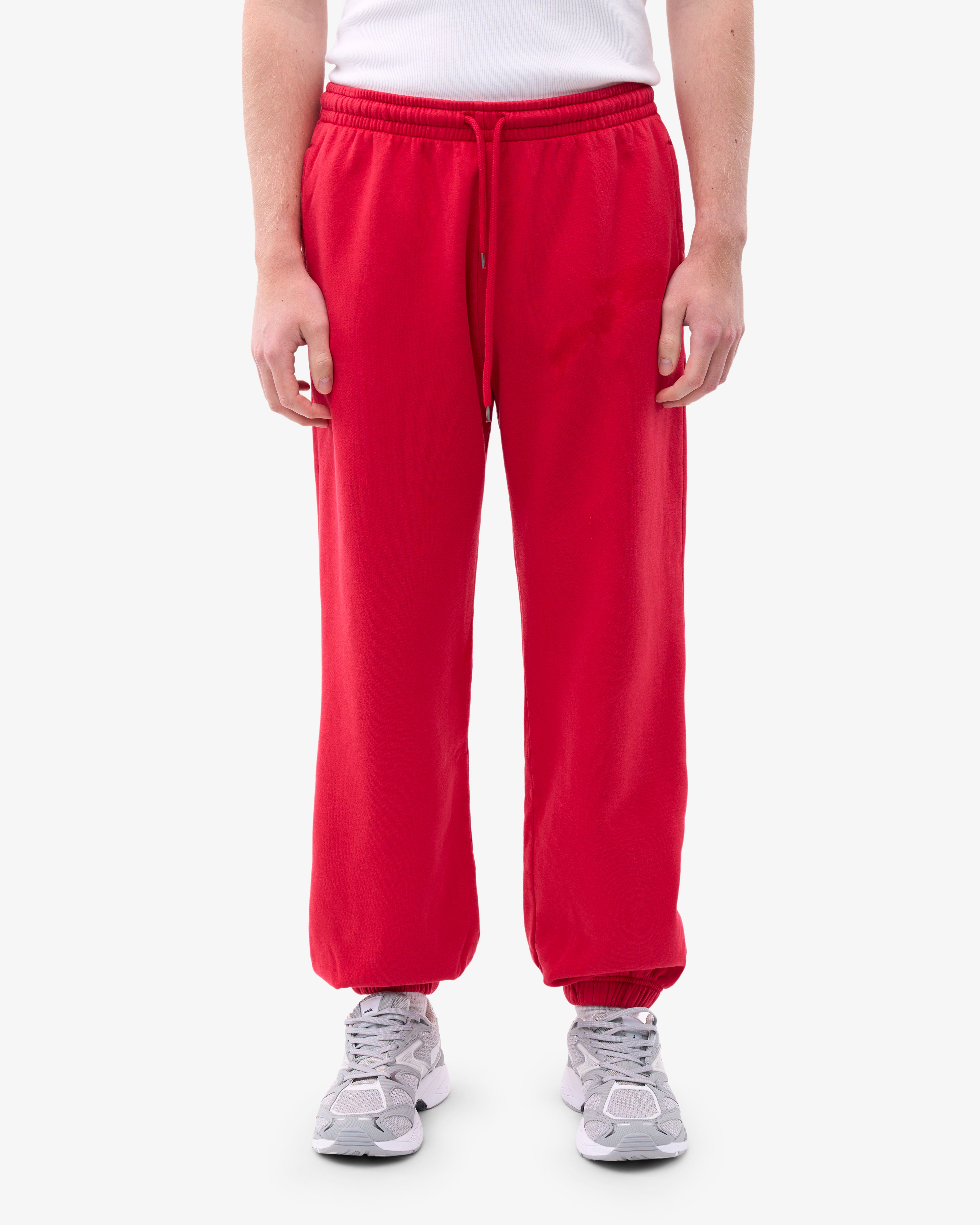 Organic Relaxed Sweatpants for Women - Soft Cotton Lounge Pants in Scarlet Red | Perfect for Yoga, Home Wear & Casual Outfits