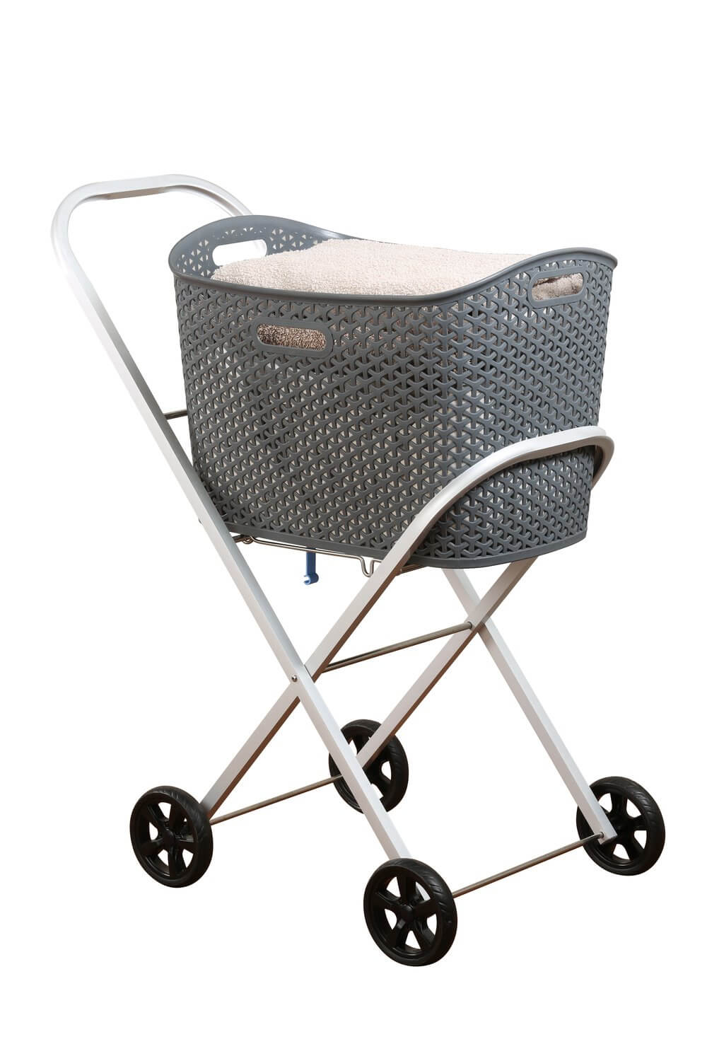 Premium Aluminum Laundry Cart with Wheels - Heavy Duty Folding Laundry Hamper for Home, Dorm, Apartment & RV - Space Saving Mobile Clothes Basket Organizer