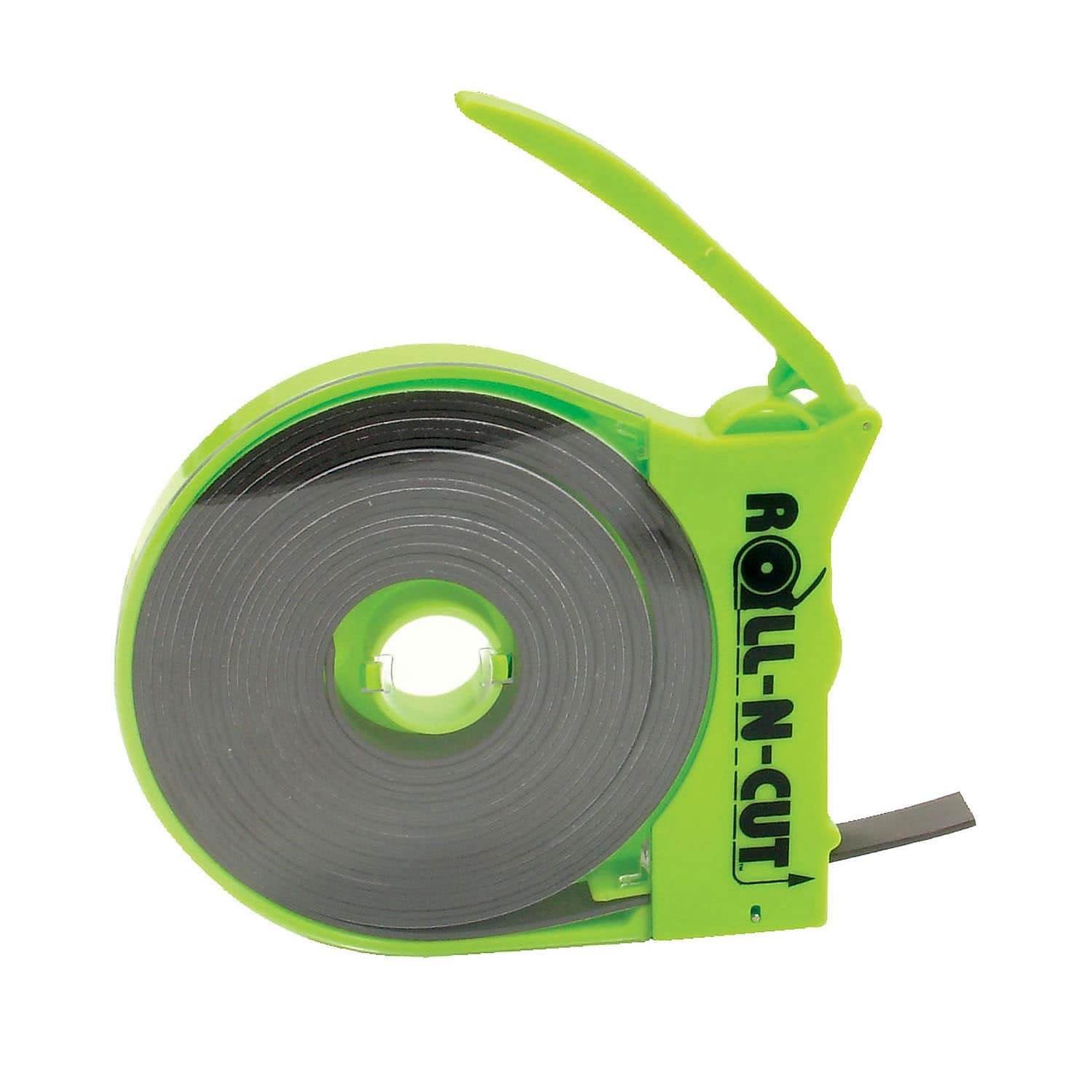 Baumgartens 66021 Magnetic Tape Roll with Dispenser - 1/2-Inch x 15-Ft Black Tape & Green Dispenser - Strong Adhesive for Crafts, DIY Projects, Office Organization & Home Decor
