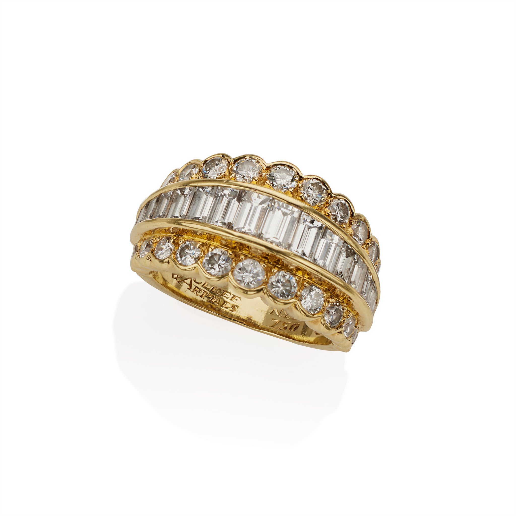 Van Cleef & Arpels Diamond Ring for Women - 18K White Gold Luxury Engagement Wedding Band - Perfect for Proposals, Anniversaries & Special Occasions