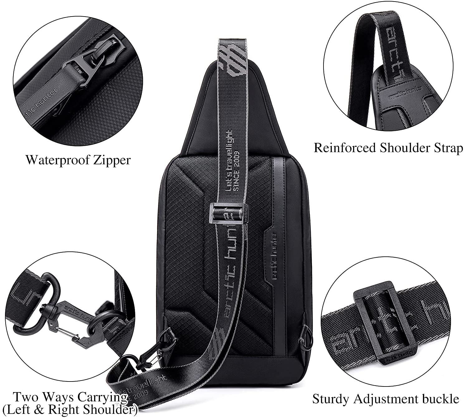 Waterproof Crossbody Sling Bag for Men & Women - Lightweight Durable Chest Shoulder Bag for Travel, Hiking, Walking, Cycling - Perfect Daypack for Outdoor Activities & Daily Commute