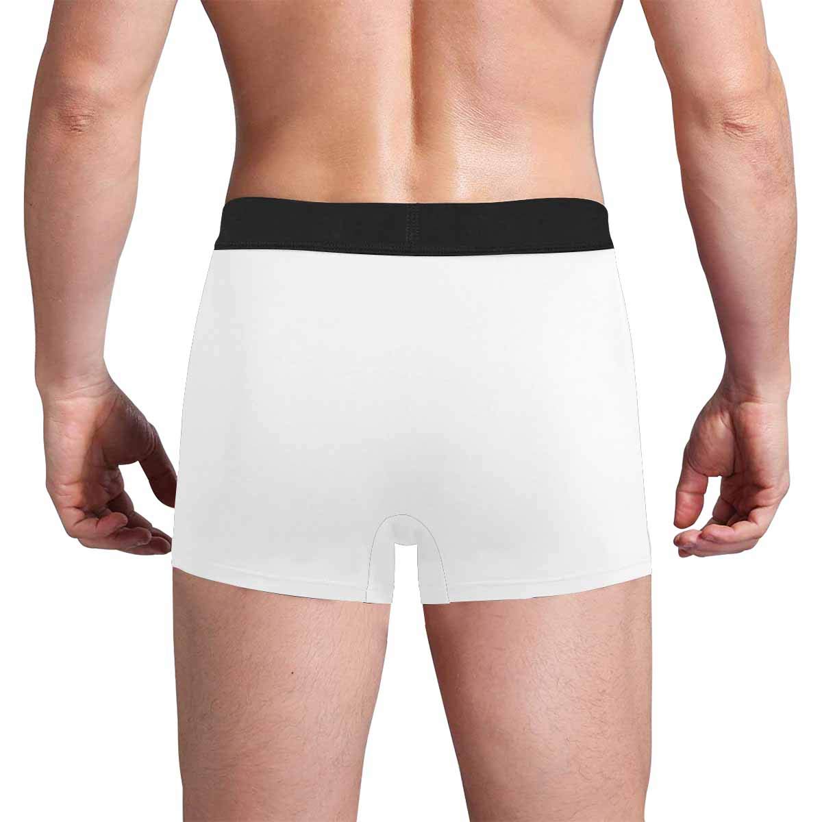 Custom Printed Face Boxer Briefs for Men - Personalized Photo Underwear in White & Grey - Perfect for Gifts, Anniversaries & Special Occasions
