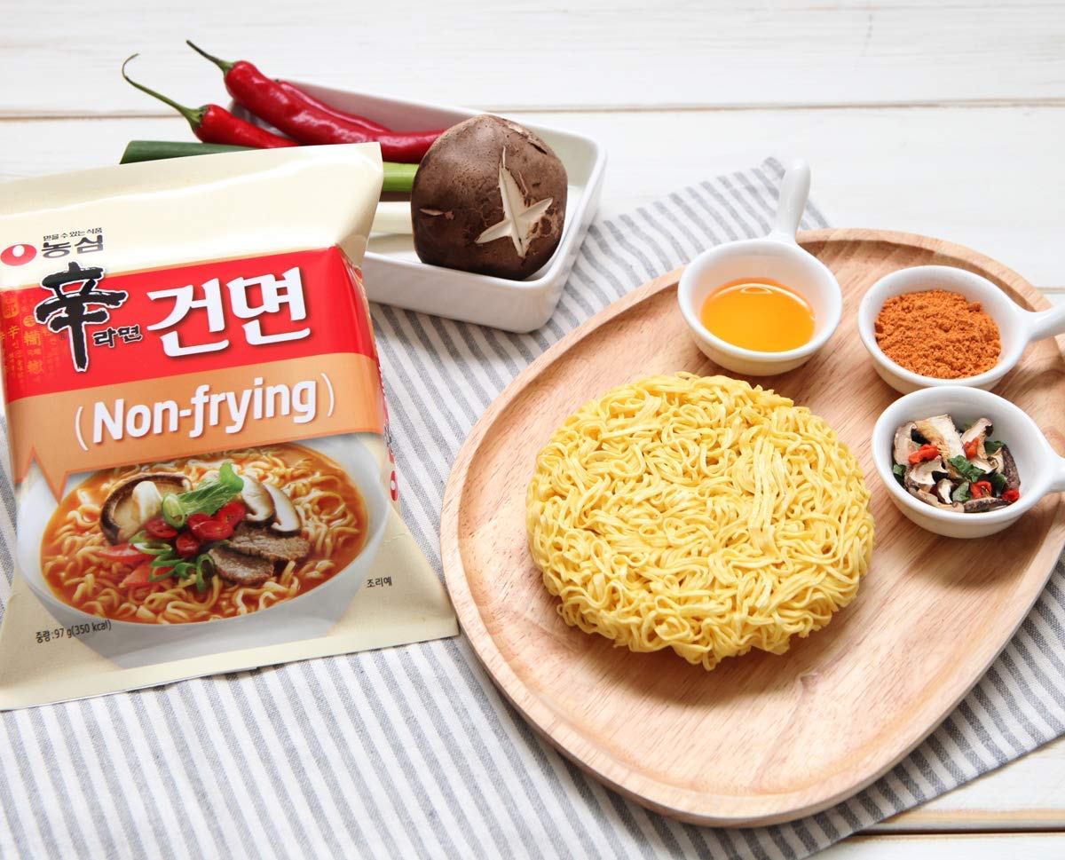 NongShim Shin Ramyun Non-Frying Noodle Soup - Gourmet Spicy Instant Ramen (5-Pack) | Authentic Korean Flavor | Perfect for Quick Meals, Late Night Snacks & Office Lunches
