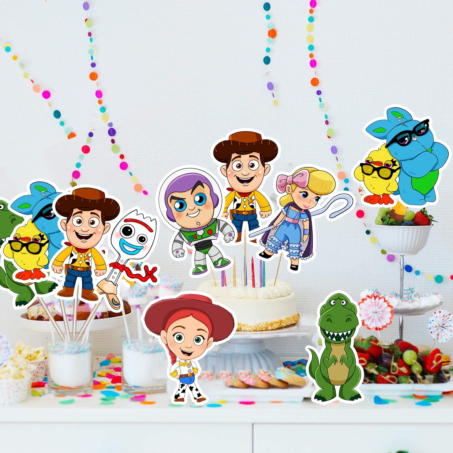 28PCS Toy Story Themed Birthday Party Decorations Set - Centerpieces, Table Toppers & Photo Booth Props for Baby Showers, Birthday Parties & Themed Events - Perfect for Disney Toy Story Inspired Decorations