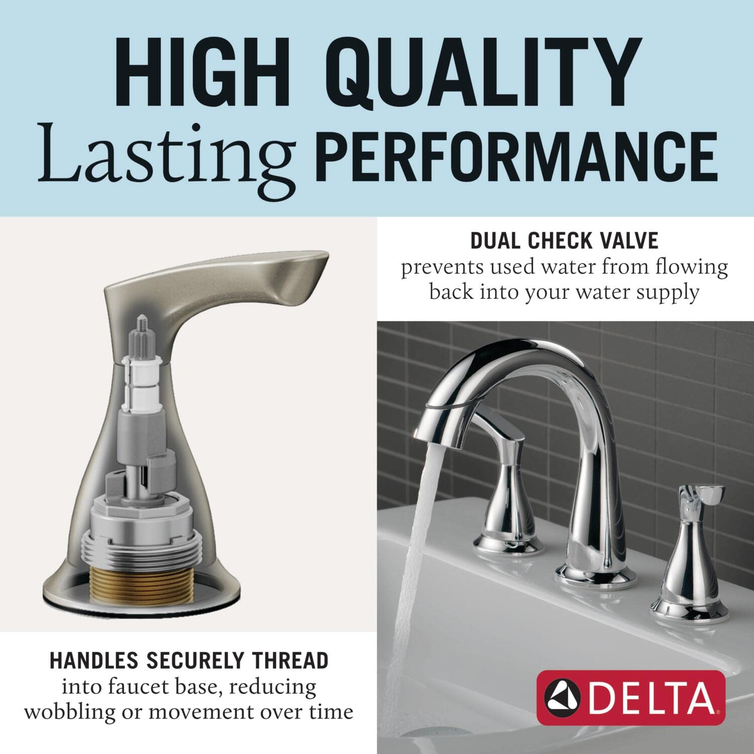 Delta Broadmoor Widespread 3-Hole Bathroom Faucet with Magnetic Docking Pull-Down Sprayer in Chrome - Perfect for Modern Bathroom Sinks and Vanities (Model 35765LF-PD)