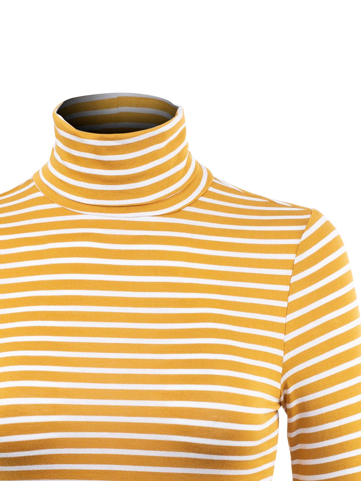 MixMatchy Women's Striped Turtleneck Crop Sweater - Long Sleeve Casual Pullover for Fall & Winter Fashion | Perfect for Office Wear, Date Nights & Holiday Outfits