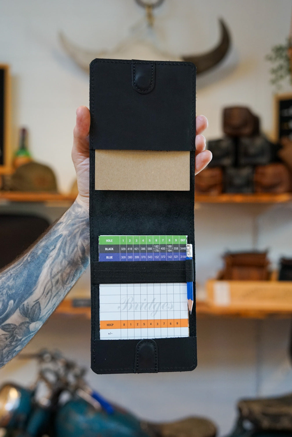 Golf Scorecard Holder & Yardage Book Keeper - Black | Durable & Stylish Golf Accessory for On-Course Convenience | Perfect for Golf Tournaments & Practice Rounds