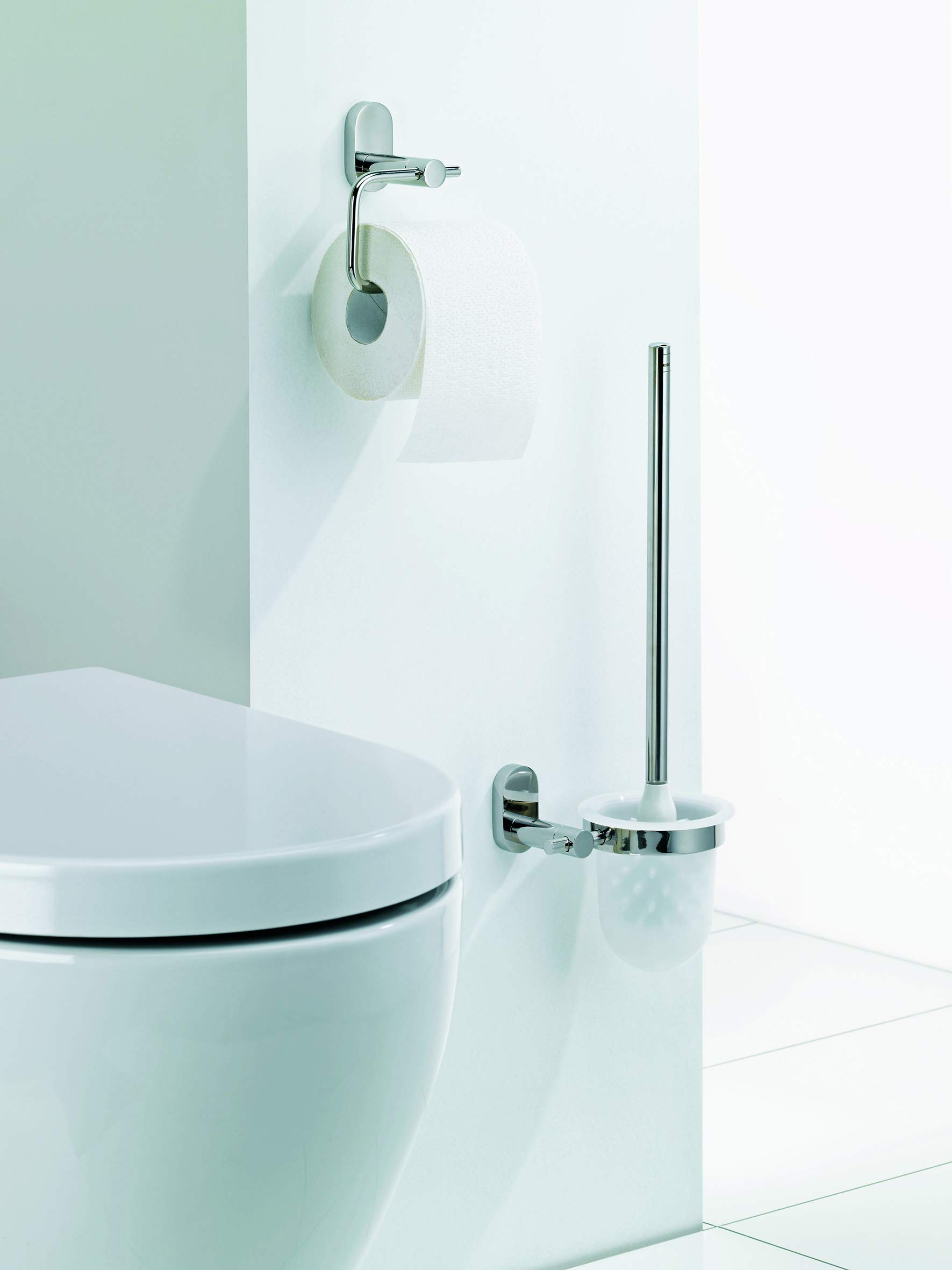 Premium Chrome Stainless Steel Toilet Paper Holder - 14.5 x 14.5 x 12.5 cm - Modern Bathroom Tissue Dispenser for Home, Office & Restrooms