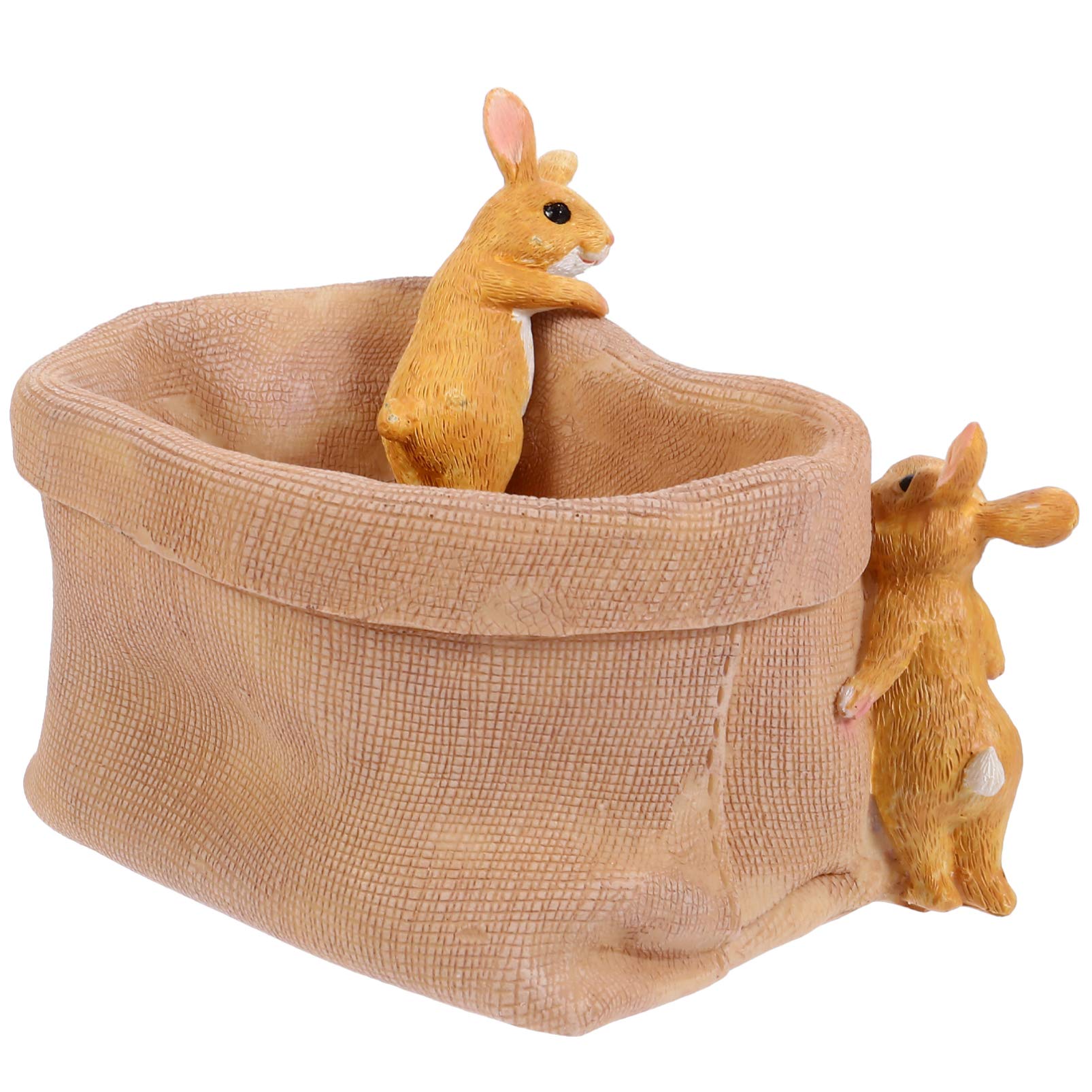 DOITOOL Resin Bunny Sack Flower Pot - Cute Succulent Planter with Idyllic Design, Home Decor Plant Container for Indoor/Outdoor Use - Perfect for Windowsill, Garden, Office Desk & Gift Giving