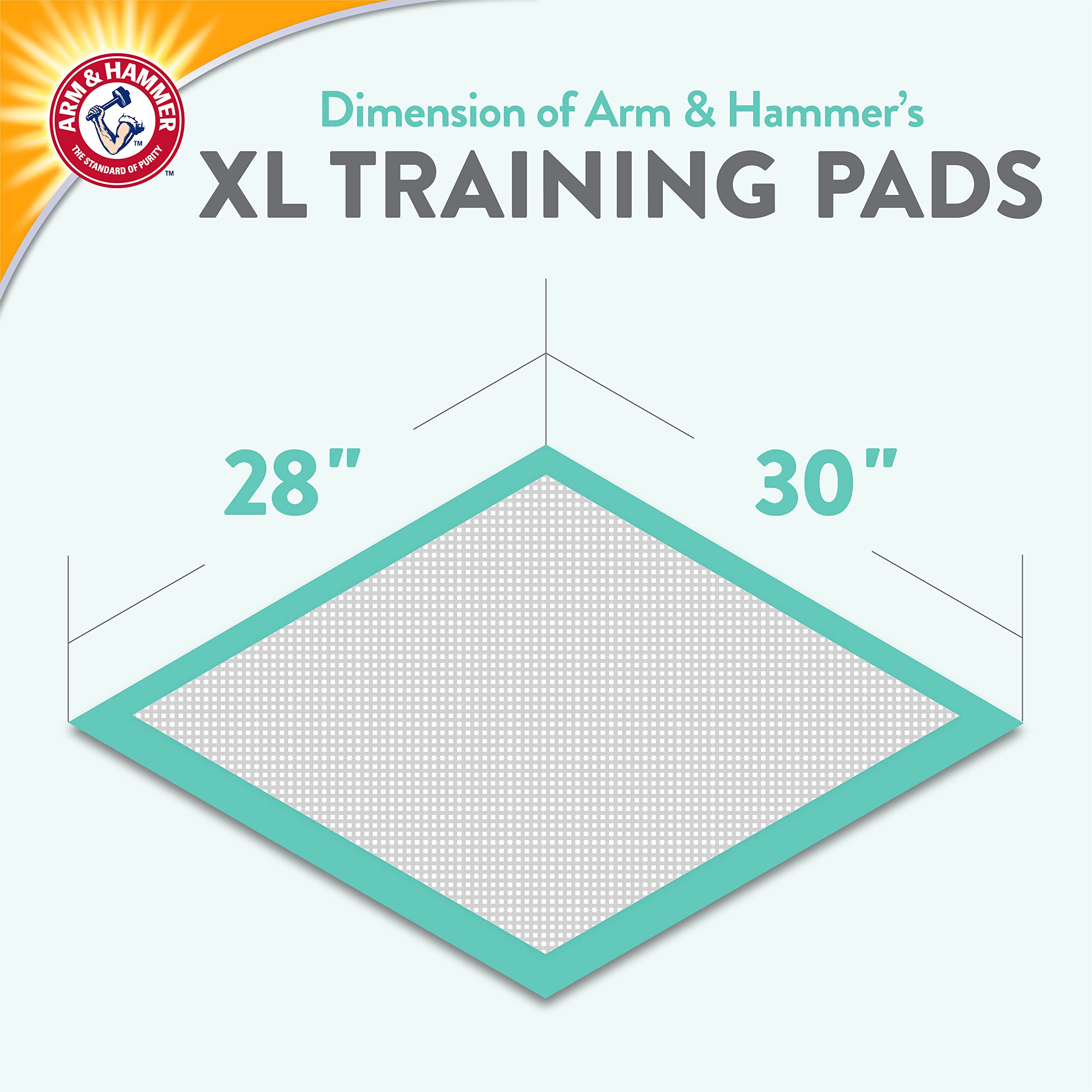 Arm & Hammer Green Tea Scented Dog Training Pads - Super Absorbent Leakproof Puppy Pads with Baking Soda for 2X Odor Control, XL Size (180 Count, Pack of 6) - Ideal for Housebreaking, Crate Training & Travel Use