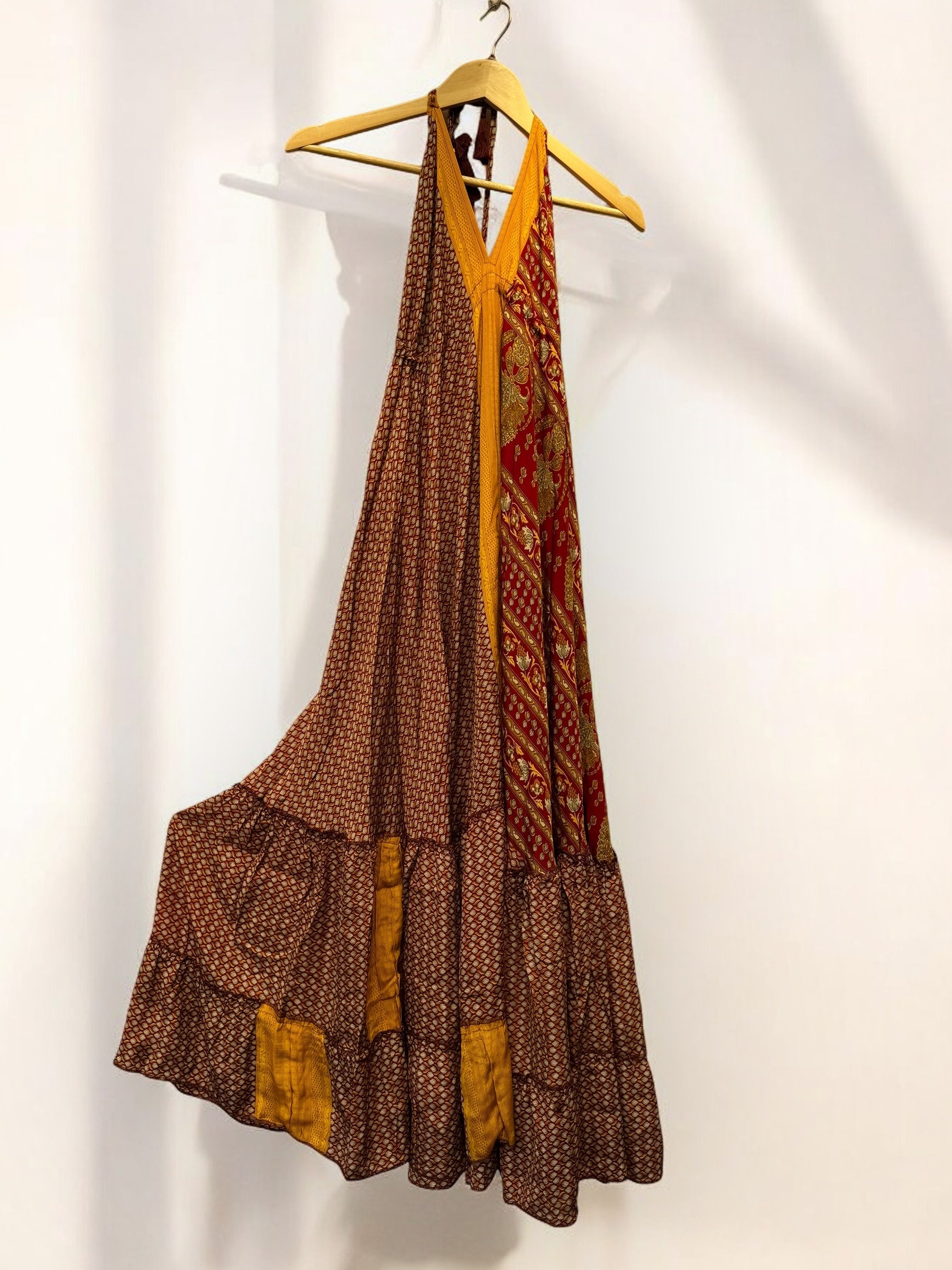 Savni Recycled Sari Dress - Free Size (8-14) | Eco-Friendly Women's Fashion for Casual Wear & Special Occasions