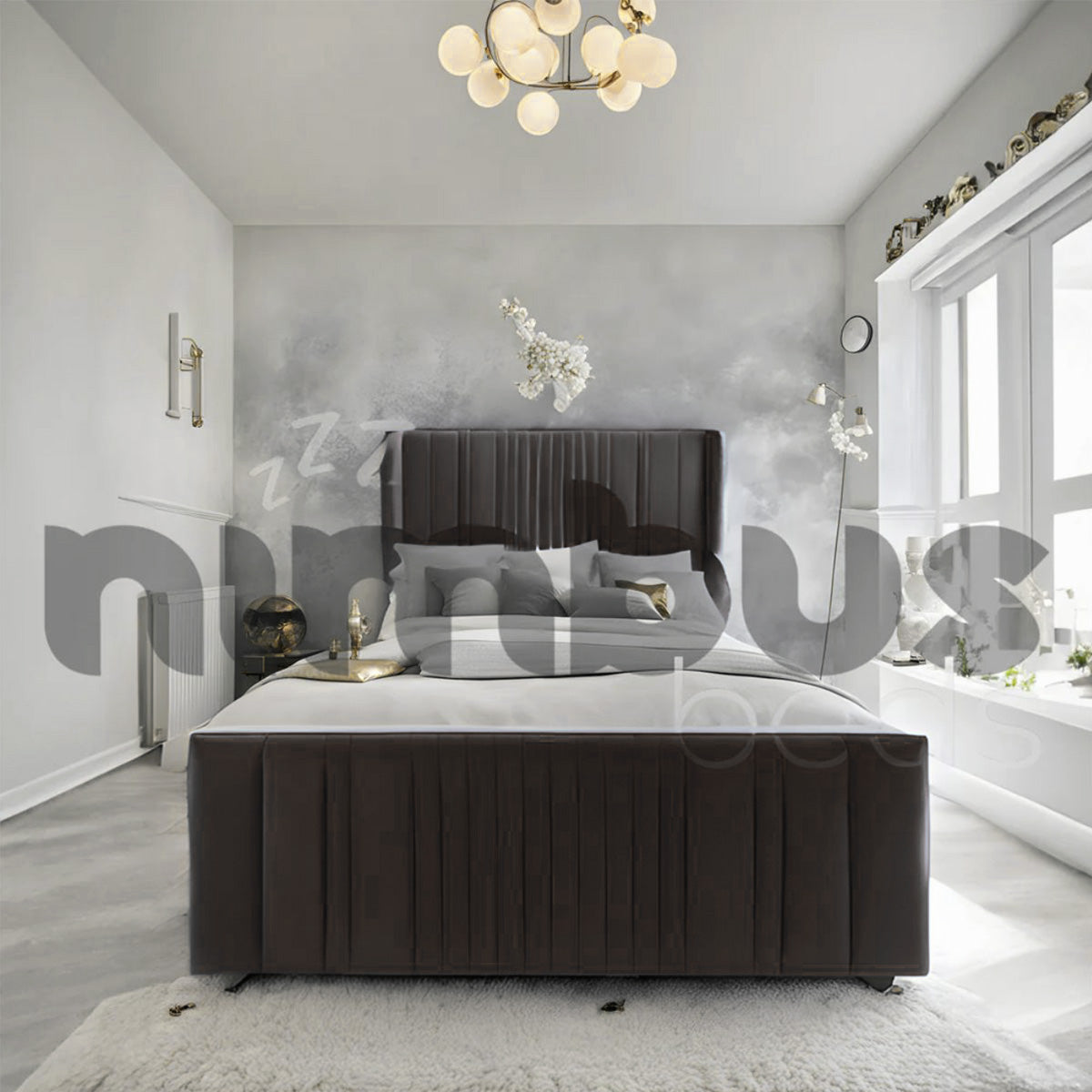 Rio Bed Frame with Wings - Sturdy Queen/King Size Bed Frame with Headboard & Footboard - Perfect for Modern Bedrooms & Guest Rooms