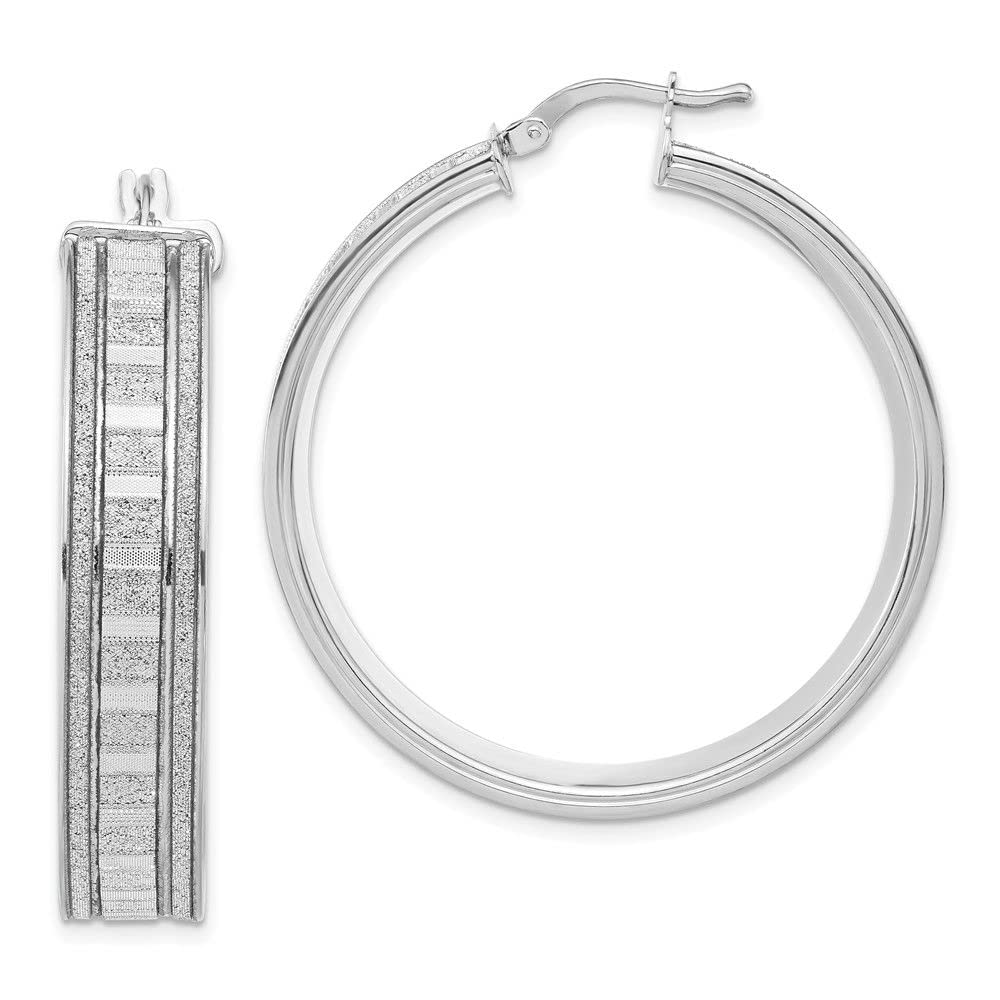 Sparkling Sterling Silver Hoop Earrings for Women - Elegant & Shiny Dangle Earrings for Parties, Weddings & Everyday Wear
