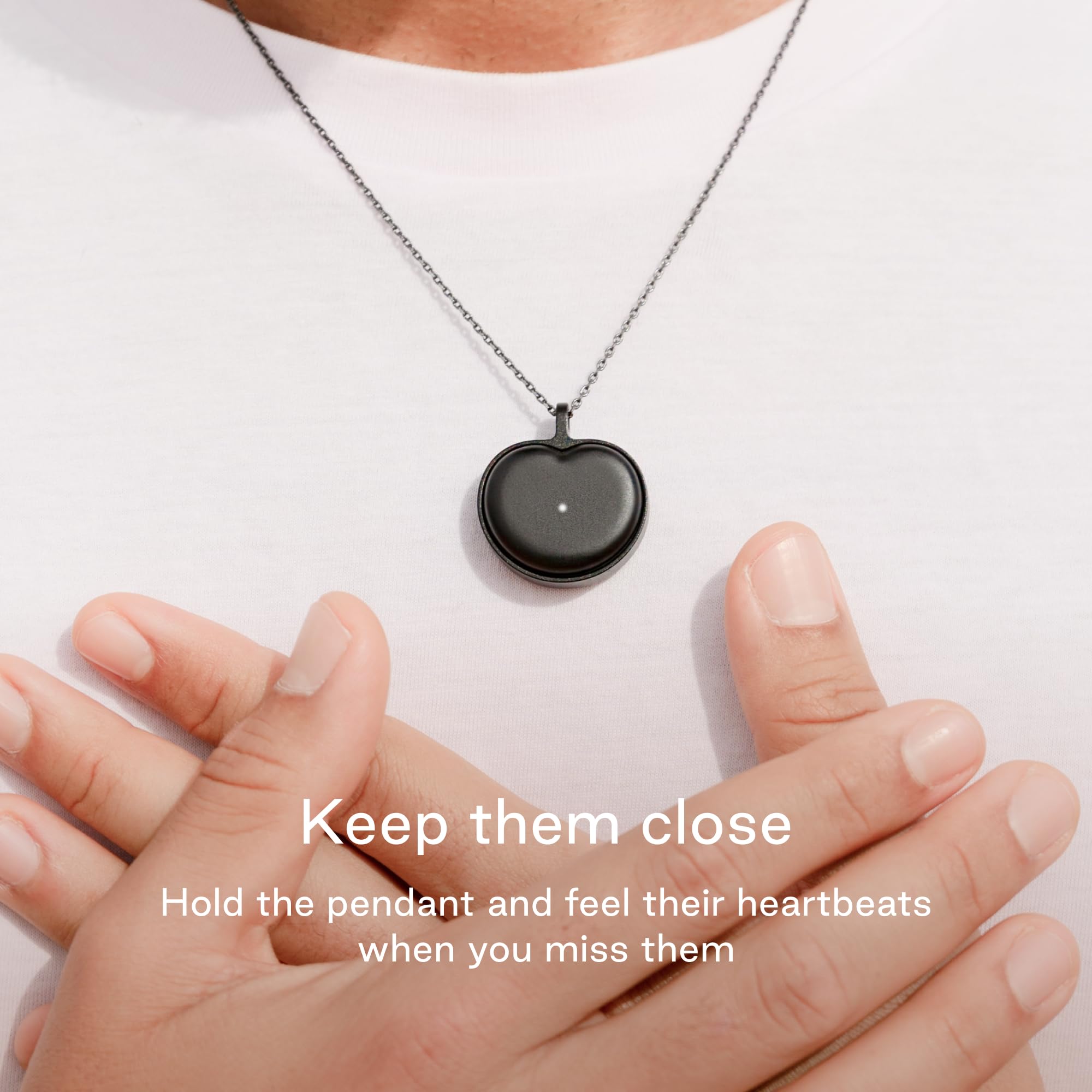 BOND TOUCH Bond Heart Necklace - Store & Feel Heartbeat - Romantic Unique Gift for Couples, Valentine's Day, Anniversary - Perfect for Long Distance Relationships & Special Moments