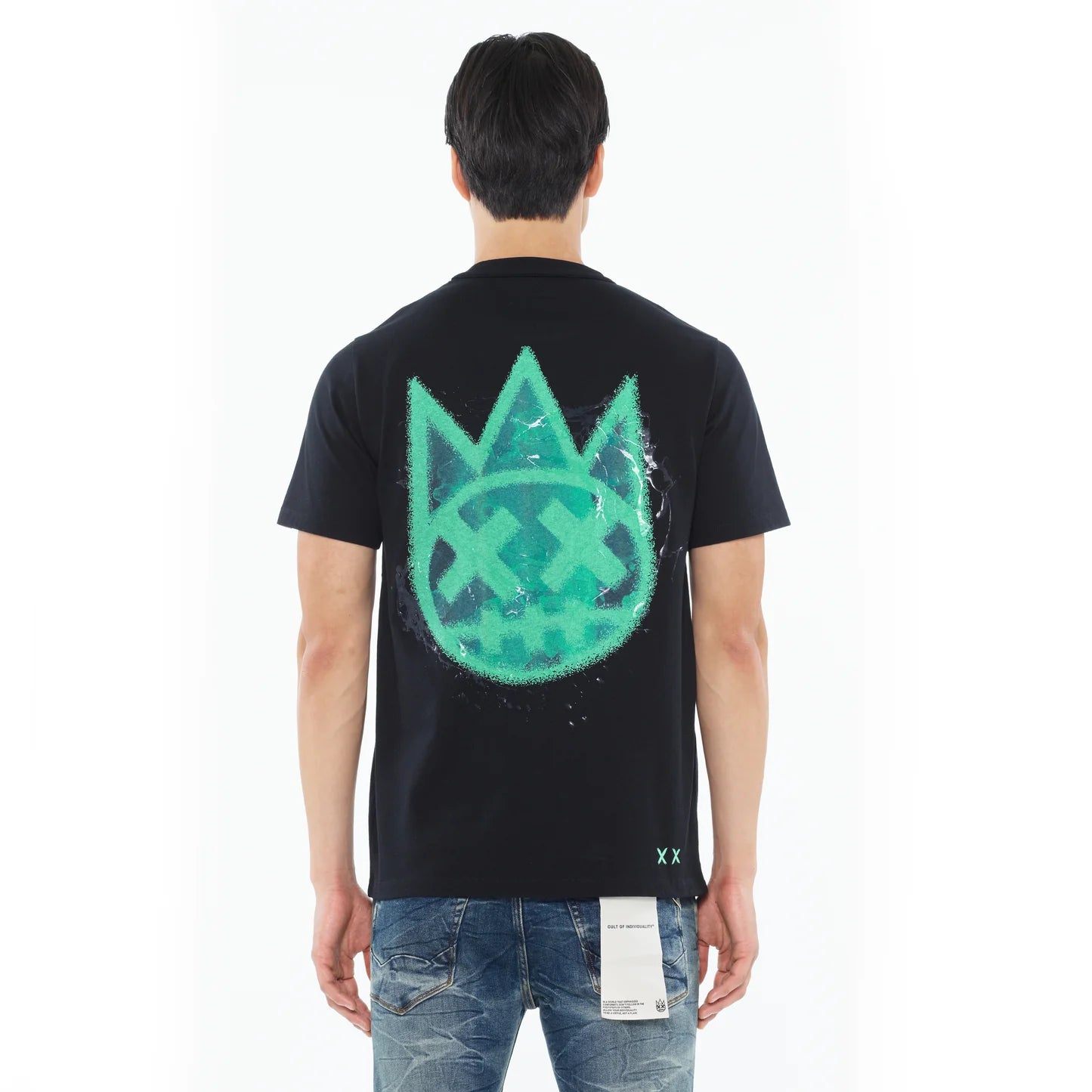 CULT OF INDIVIDUALITY Glow in the Dark T-Shirt with Logo - Trendy Unisex Graphic Tee for Night Parties & Rave Events