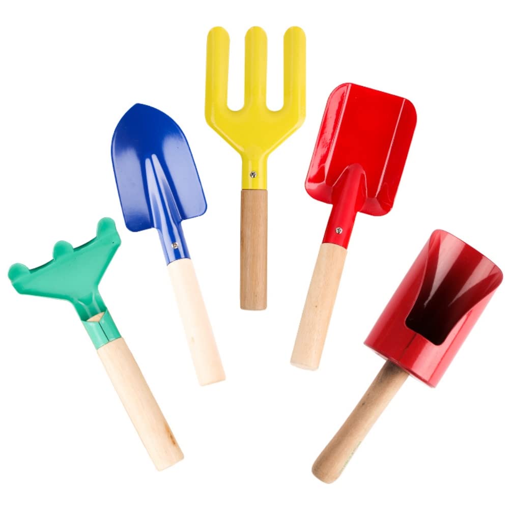 SFNTION 5-Piece Kids Gardening Tool Set - Mini Shovel, Rake, Fork for Indoor Plants, Succulents, Cactus & Vegetables | Durable Children's Garden Tools for Home, Classroom & Outdoor Planting Activities