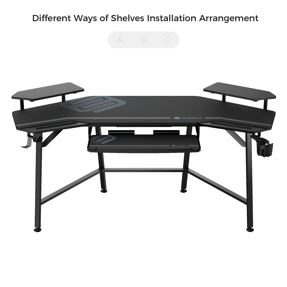 2-Pack Convertible Desktop Shelves - Adjustable & Space-Saving Organizer for Home Office, Study Desk, or Dorm Room Storage