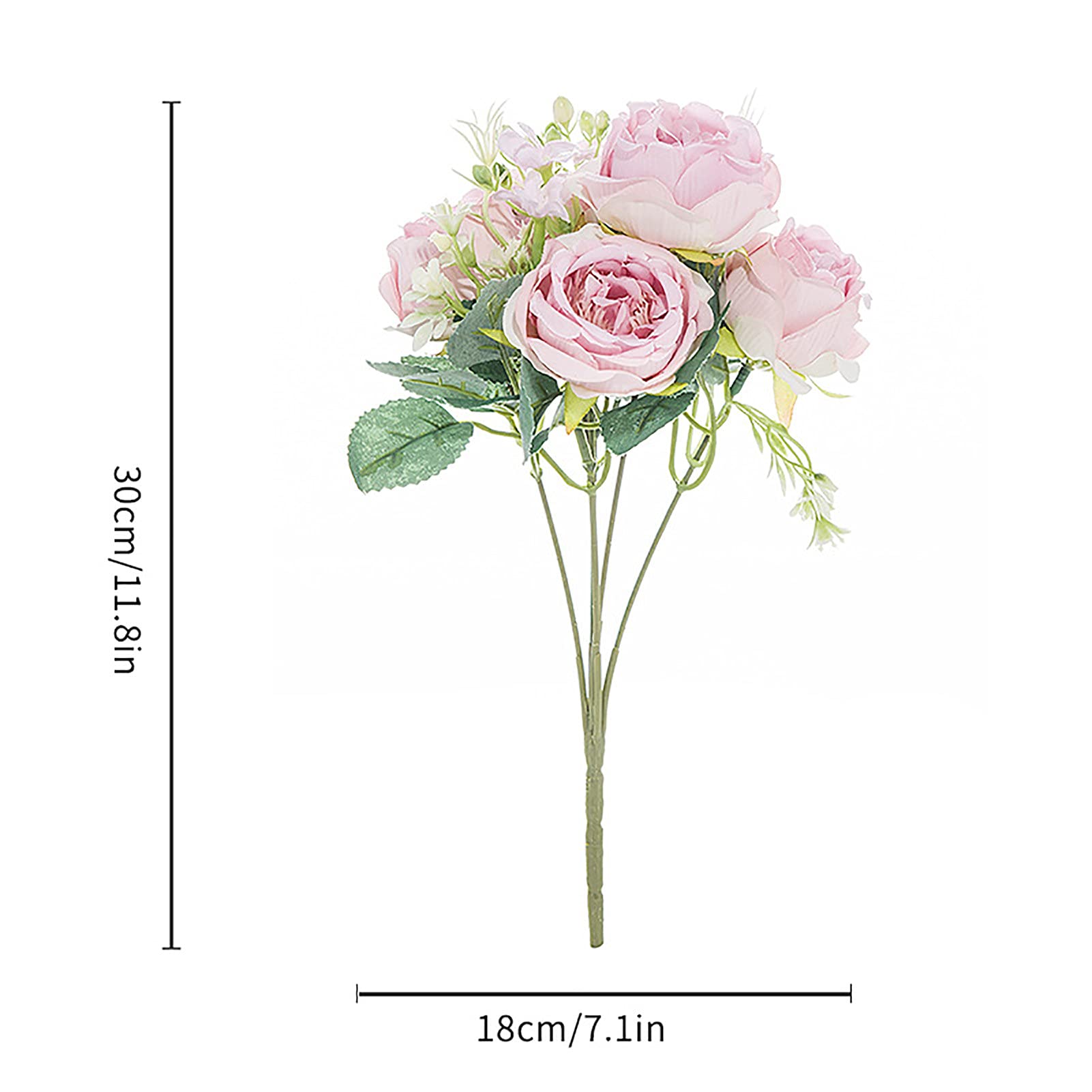 Premium Artificial Peony Bouquet - Silk Fake Flowers for Home & Office Decor, Wedding Centerpieces, Vase Arrangements - Pink & Purple Faux Floral Decor for Living Room, Meeting Room, Tabletop Landscaping