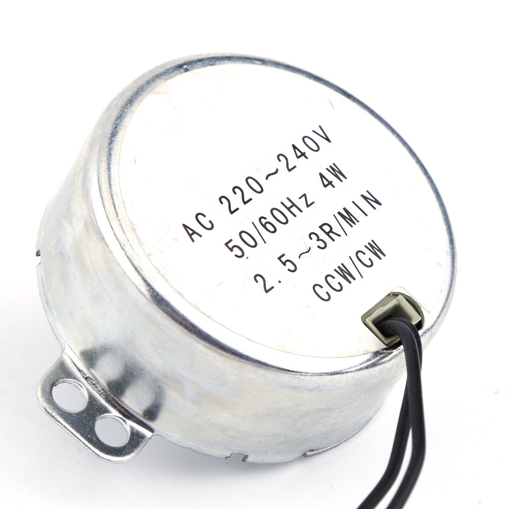 1PC 220-240V AC Synchronous Motor 4W CW/CCW (2.5-3 RPM) - Microphone Components & Gear Reduction Motor for DIY Projects, Small Appliances, and Automation Systems