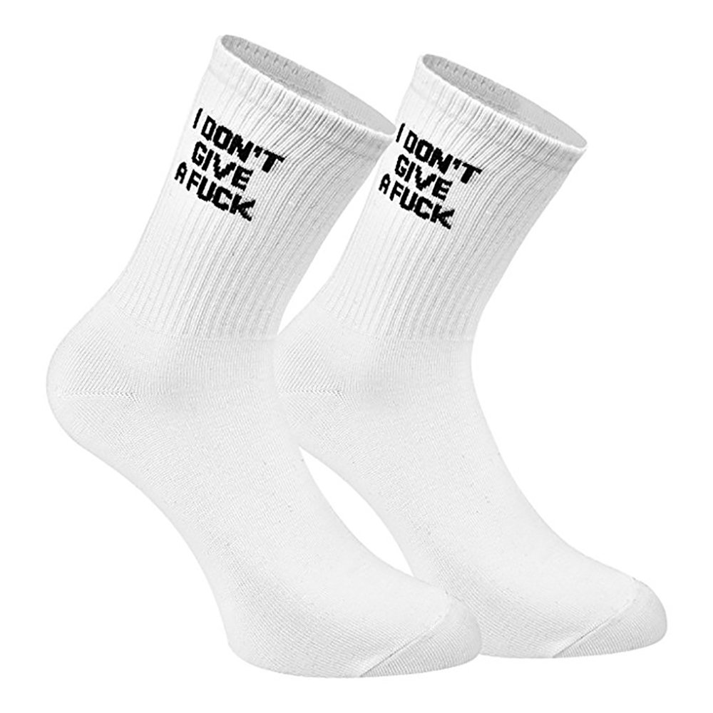 FUCK OFF Swear Word Printed Crew Socks - Funny Novelty Men's Tube Socks for Gag Gifts, Punk Fashion & Statement Outfits