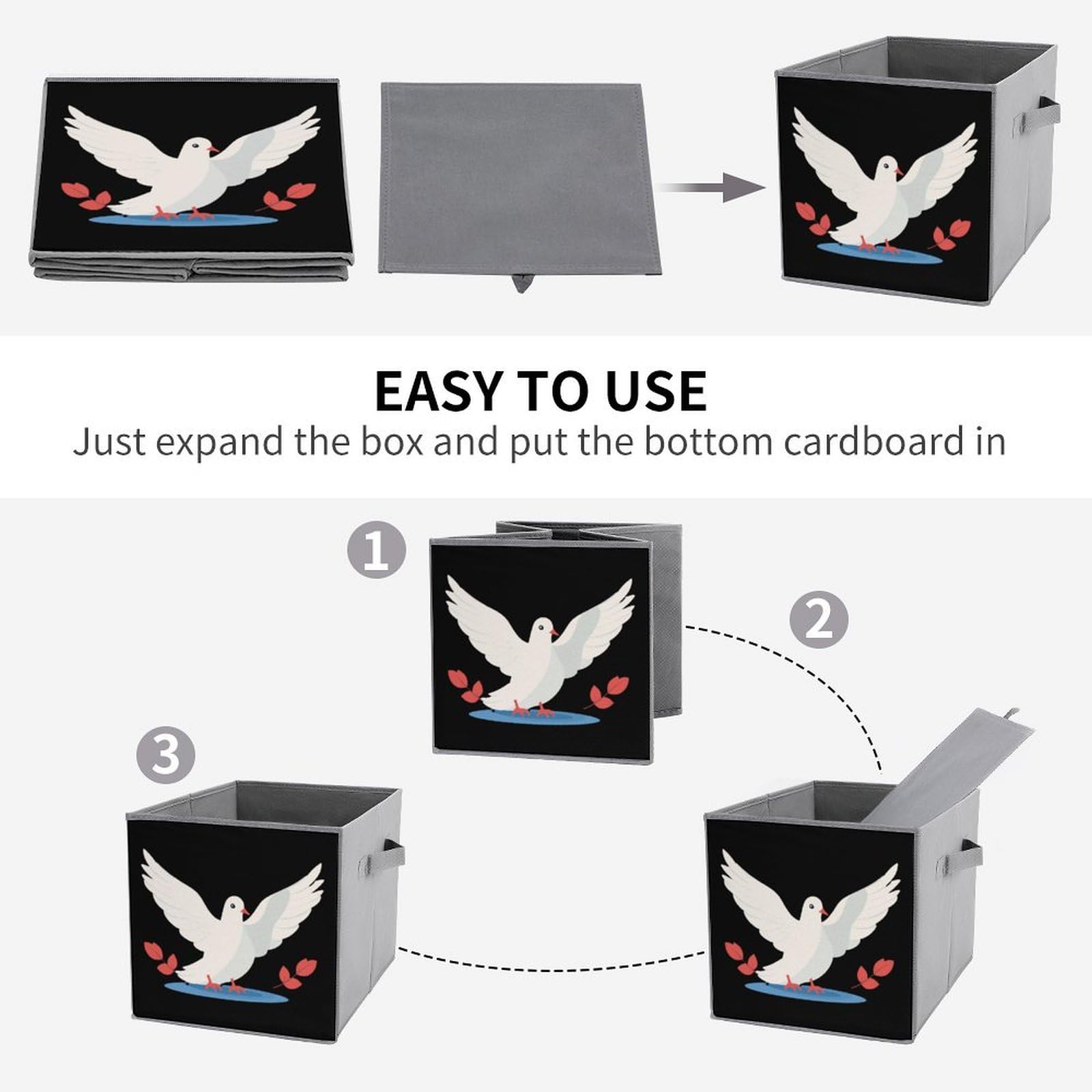 Foldable Storage Bins with Handles - Organize Home & Office - 1PC