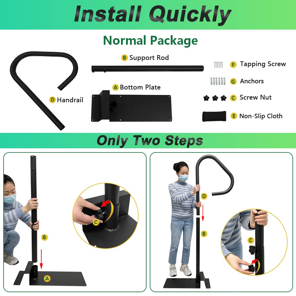 **Hot Tub Handrail with Slide - Spa Safety Grab Bar for Easy Entry & Exit - Non-Slip Hot Tub Steps Railing with Mount Base - Perfect for Indoor/Outdoor Spas & Jacuzzis (Ideal for Seniors & Mobility Assistance)**