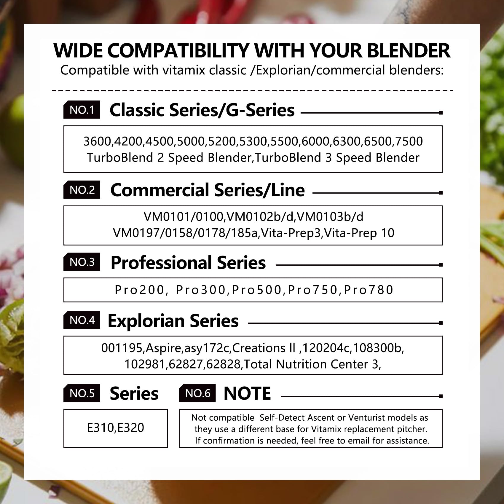 UPGRADED 64oz Vitamix Blender Pitcher Replacement - Compatible with Vitamix 5200, 6300, VM0103, VM0197, E310, E320, Classic C, Commercial & Explorian Series - 5 Year Warranty - Perfect for Smoothies, Soups, Nut Butters & Professional Kitchen Use