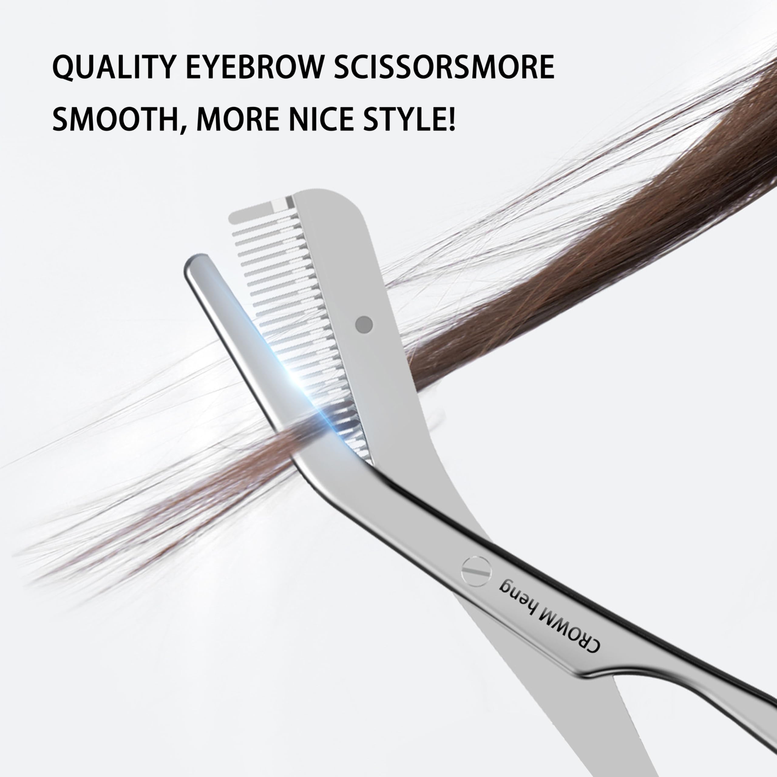 Professional Eyebrow Scissors with Comb - Stainless Steel Eyebrow Trimmer for Precise Shaping - Unisex Eyebrow Grooming Kit for Salon & Home Use - Perfect for Eyebrow, Eyelash & Facial Hair Trimming