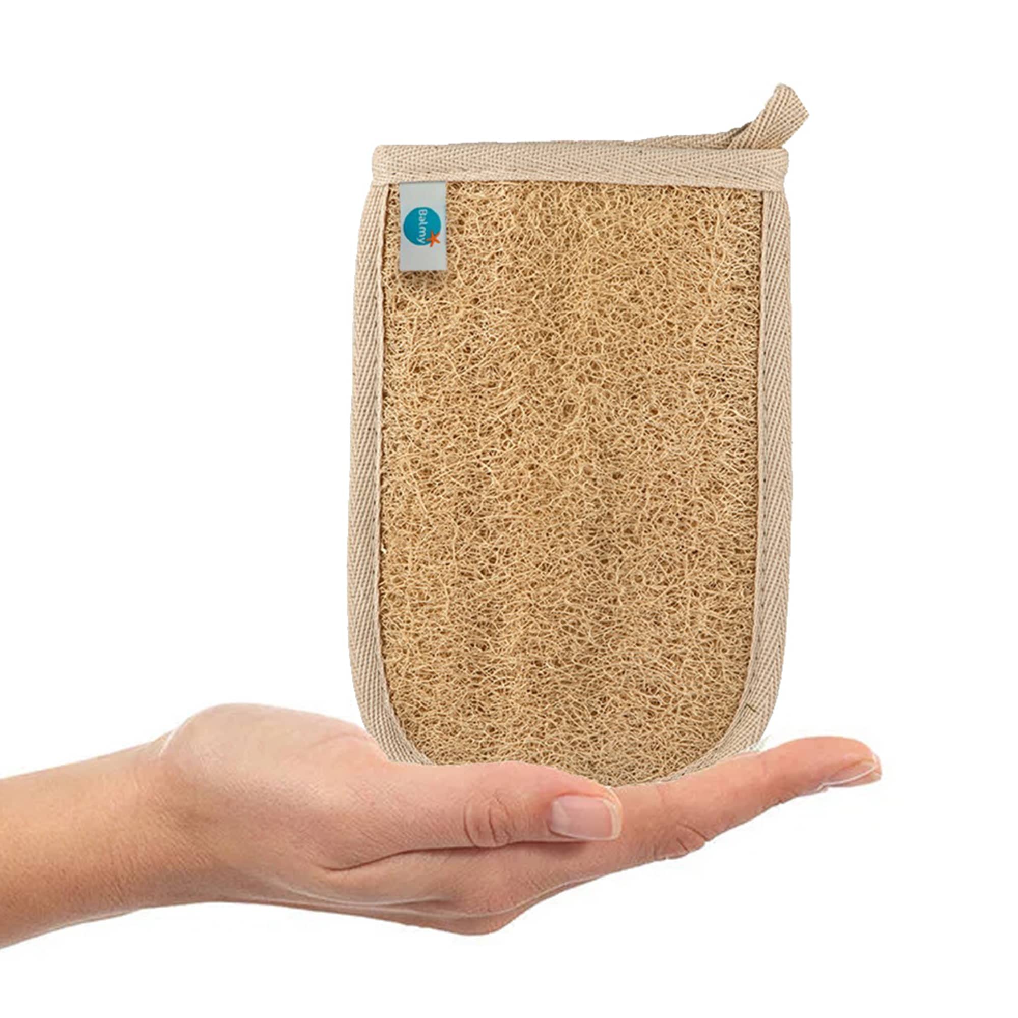 Natural Loofah Sponge Bath Glove - Exfoliating Mitt for Soft Skin | Organic Body Scrubber for Shower & Spa | Perfect for Dry Brushing, Dead Skin Removal & Relaxing Bath Time