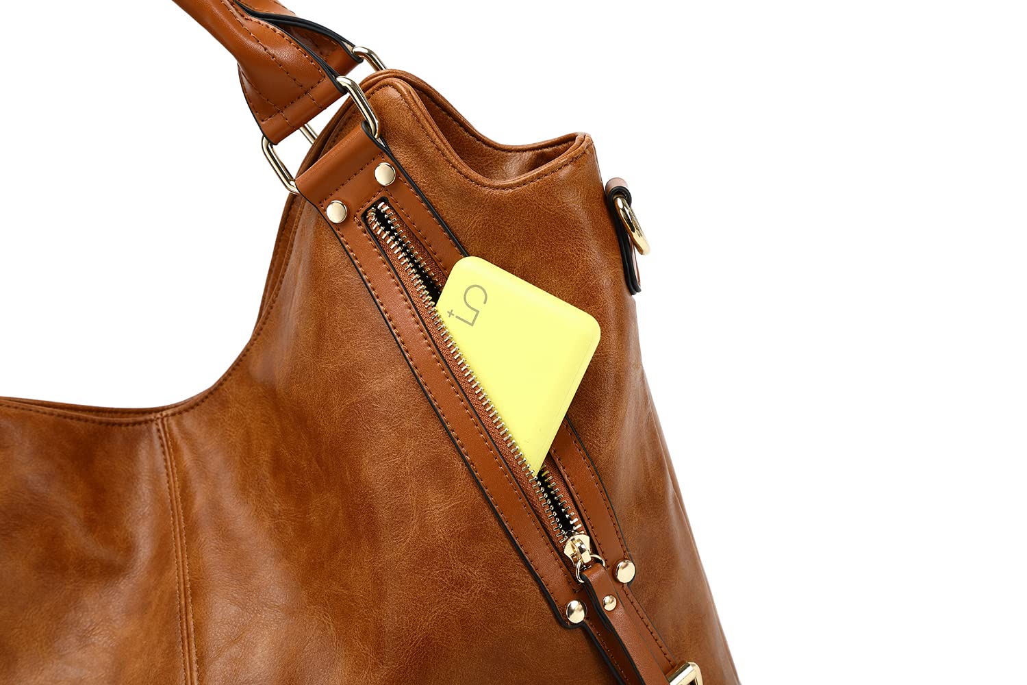 Stylish Women's PU Leather Tote Bag - Adjustable Shoulder Strap Hobo Handbag for Work, Travel & Everyday Use
