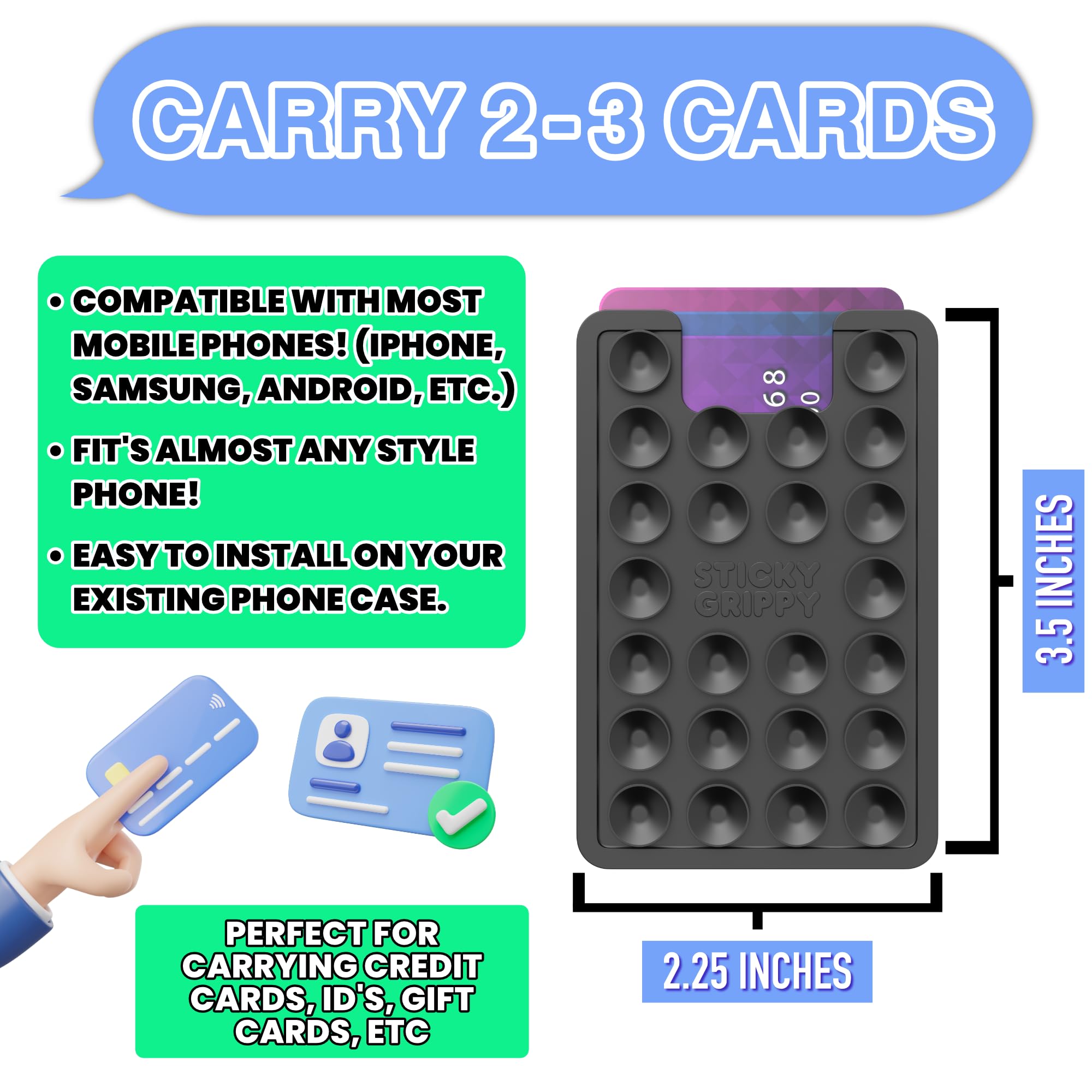 Sticky Phone Holder for iPhone & Android - Silicone Suction Card Wallet Mount, Hands-Free Shower Mirror Accessory for TikTok Videos, Selfies & Daily Use (Pink) SG2