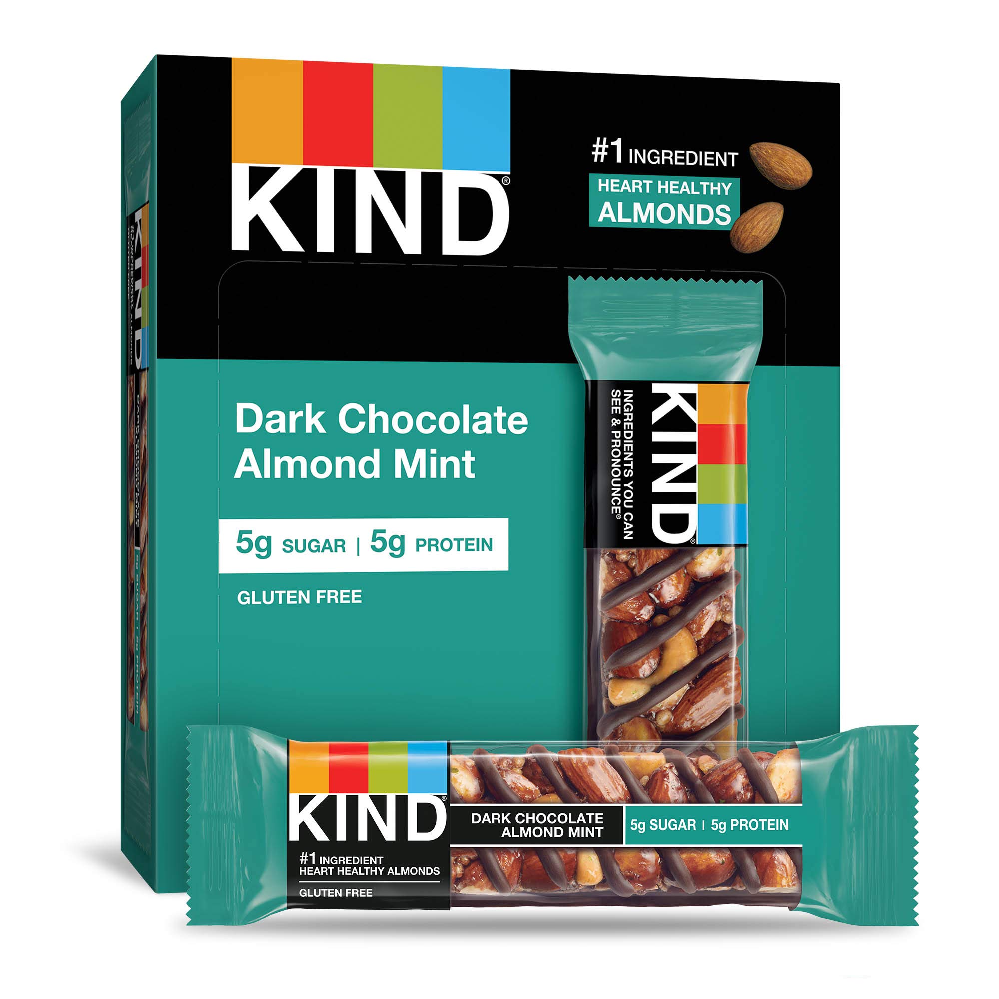 KIND Bars Variety Pack - Dark Chocolate Mint & Dark Chocolate Nuts & Sea Salt | Healthy Gluten Free Snacks | Low Sugar Protein Bars (12 Count) | Perfect for Office, Gym & On-the-Go Nutrition