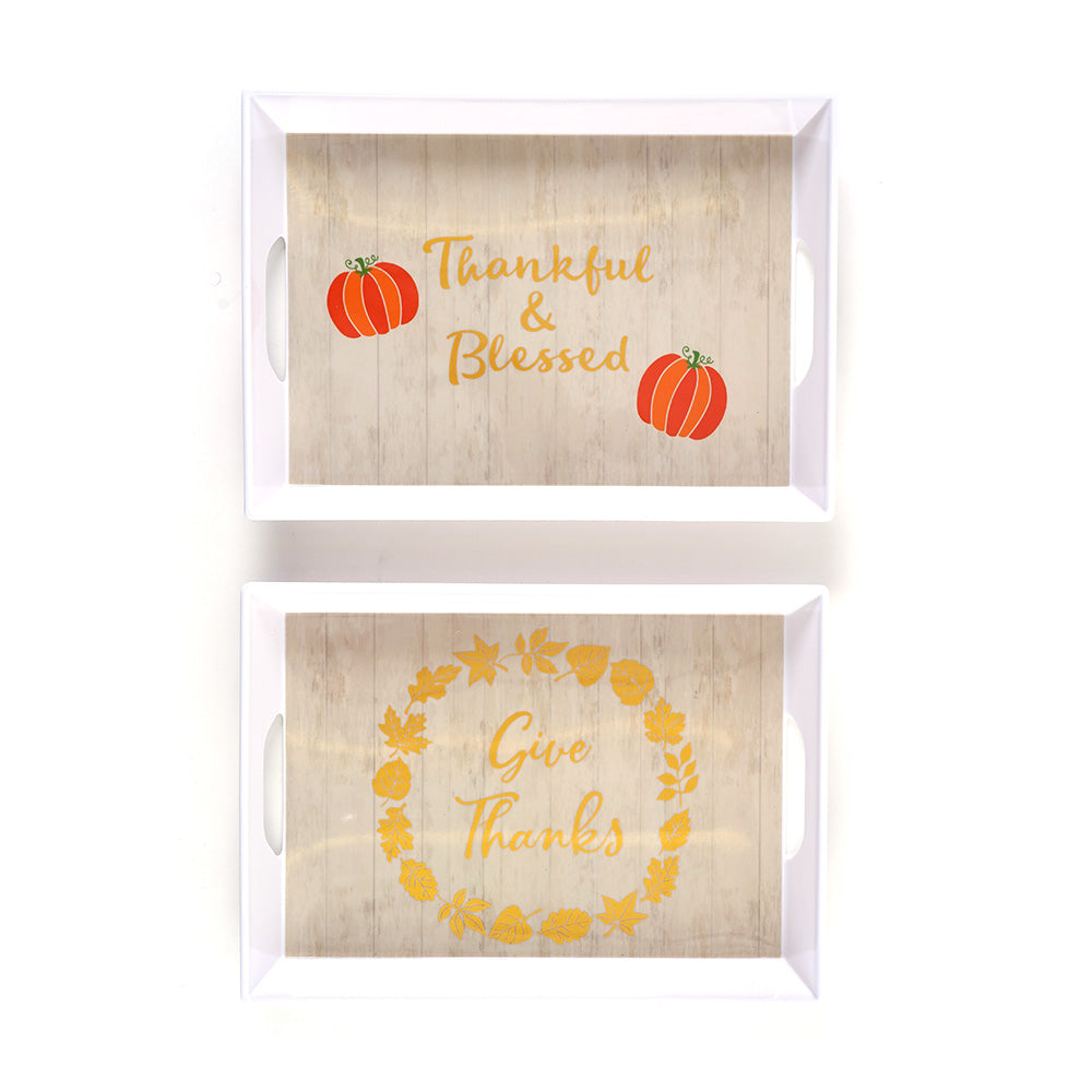 Thanksgiving Serving Tray with Handle - 15.3