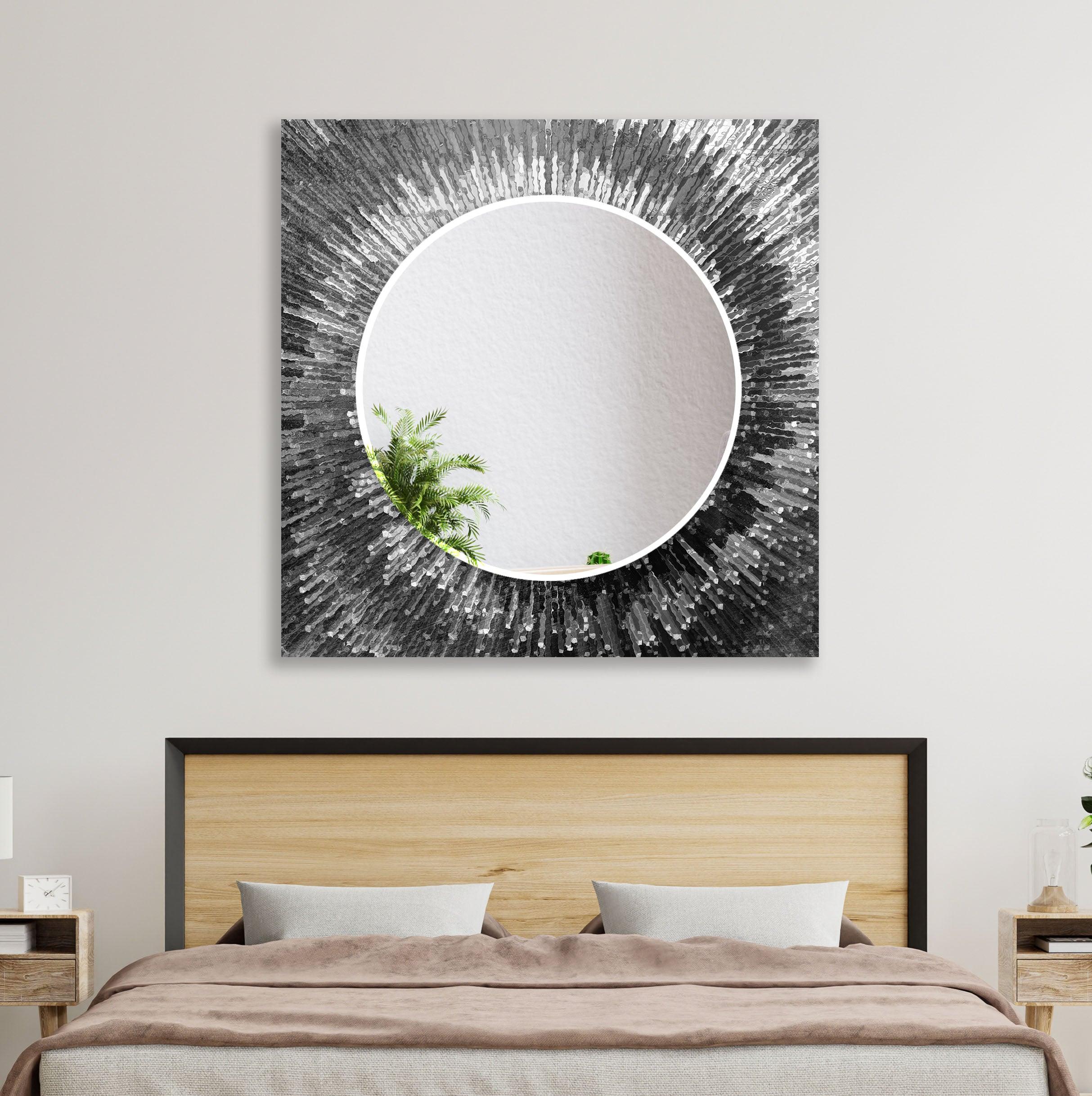Stylish Black Splash Wall Mirror - Modern Decorative Bathroom & Living Room Mirror for Home Decor - Perfect for Vanity, Entryway, and Bedroom Accent