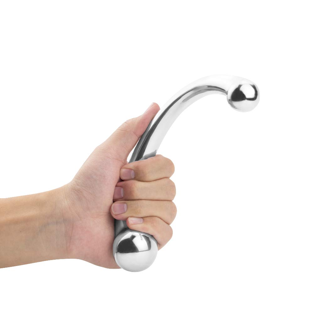 Premium G-Spot Massager & Dual-Ended Metal Dildo - Curved Design for Intense Stimulation | Couples Sex Toy for Enhanced Pleasure & Fetish Play | Perfect for Solo Play & Partnered Exploration
