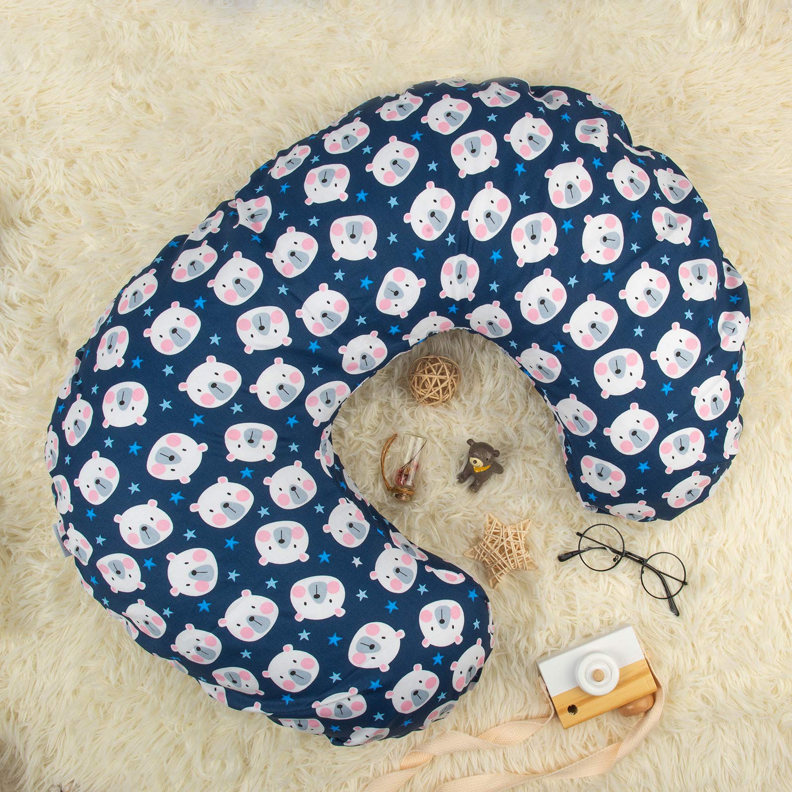 ALVABABY 2 Pack Nursing Pillow Covers - Ultra Soft & Breathable Cotton for Breastfeeding Moms - Perfect Fit for Infant Nursing Pillows - Ideal for Comfortable Breastfeeding, Pumping & Baby Bonding Time