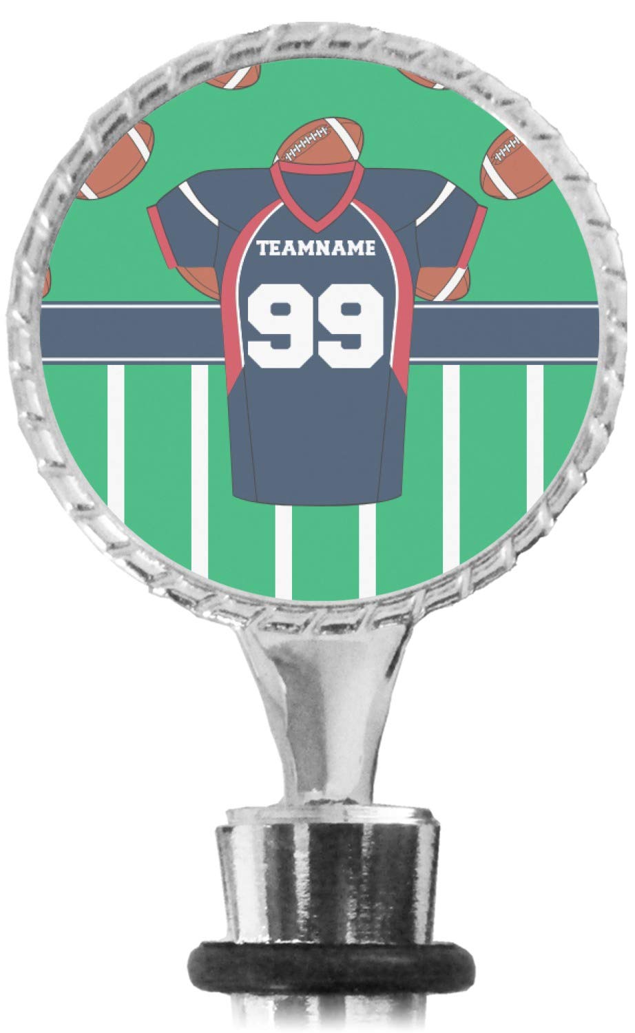 Custom Football Jersey Wine Bottle Stopper - Personalized Sports Fan Gift for Wine Lovers - Perfect for Tailgating, Game Day Parties & Home Bars