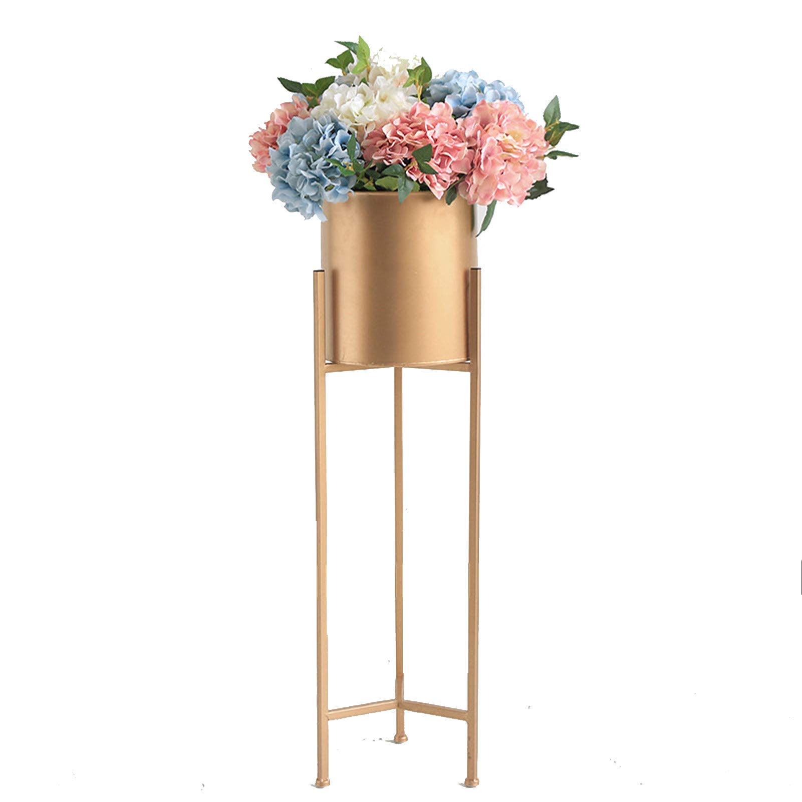 Modern Flower Pot Set with Metal Plant Stand - Artificial Potted Plants for Home Decor, Floor-to-Ceiling Flower Display - Perfect for Living Room, Office & Indoor Greenery Decoration
