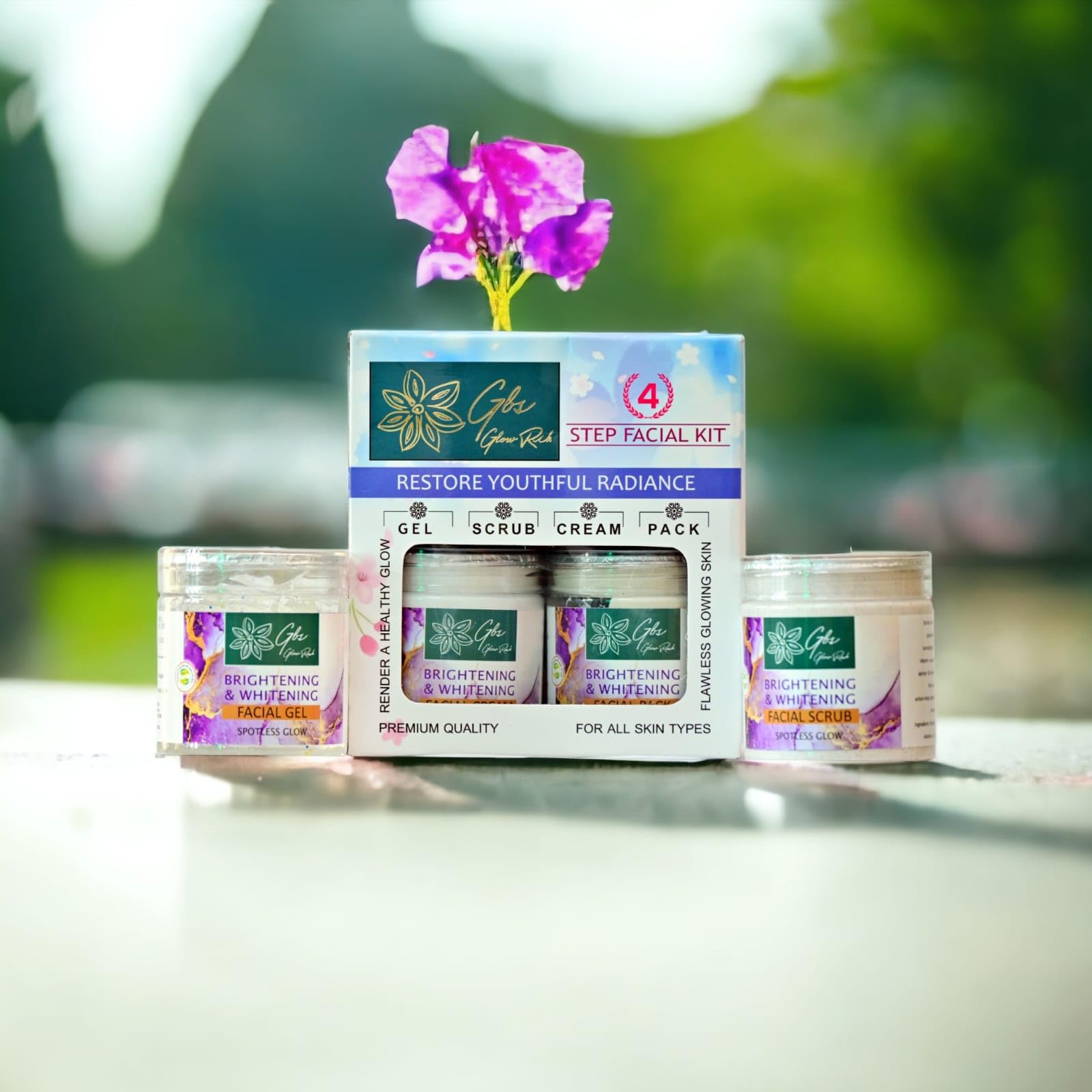 Glow Rich Brightening & Whitening Facial Kit 2Kg - Skin Lightening & Radiance Boosting Treatment for Face & Body - Perfect for Daily Skincare Routine & Spa Treatments
