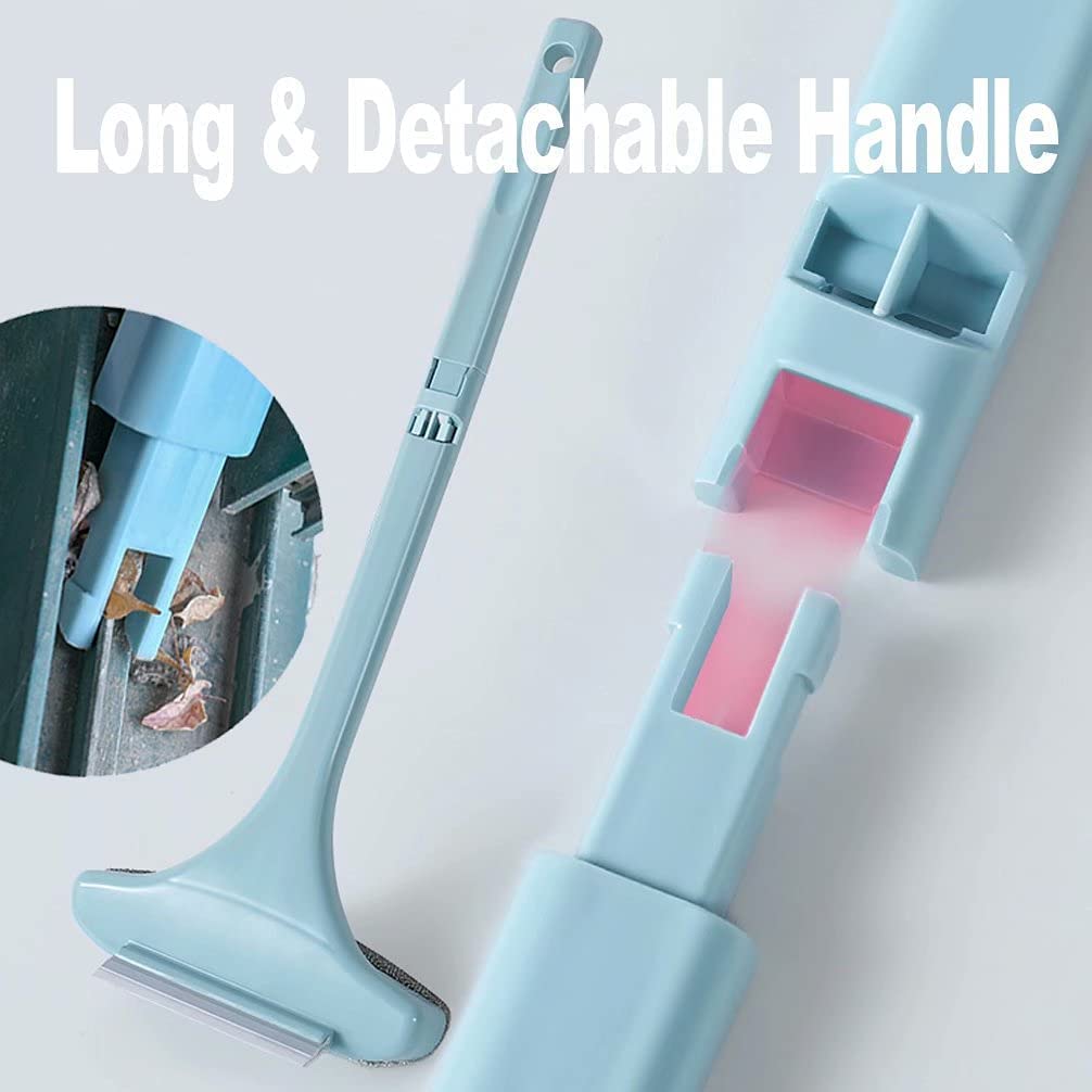 **Kesi 2-in-1 Multifunctional Window & Screen Cleaning Brush – Double-Sided Mesh Cleaner with Extended Handle – Perfect for Windows, Screens, and Patio Doors (Pack of 2)**